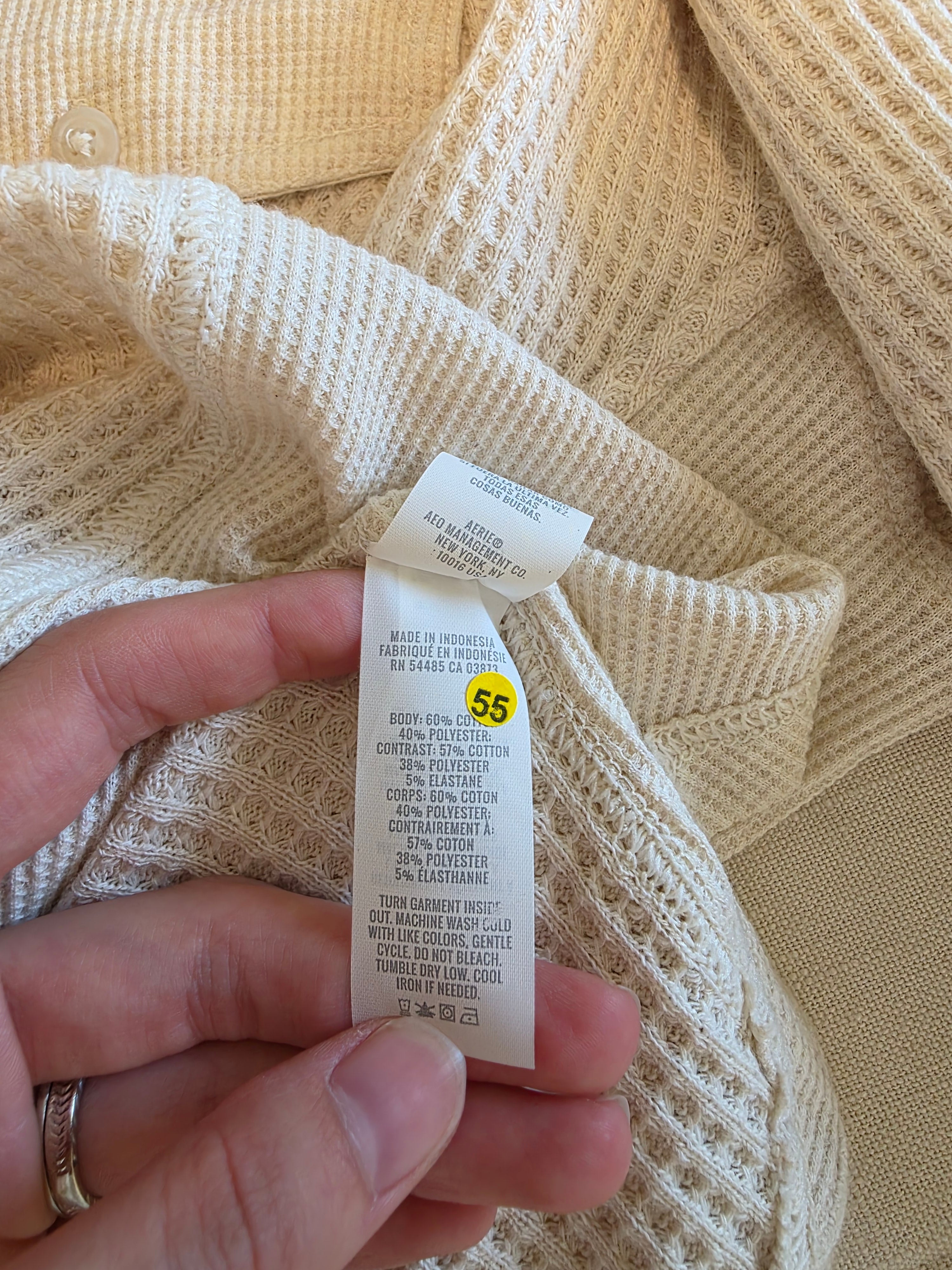 Aerie Oversized Waffle Shirt Jacket (XS)