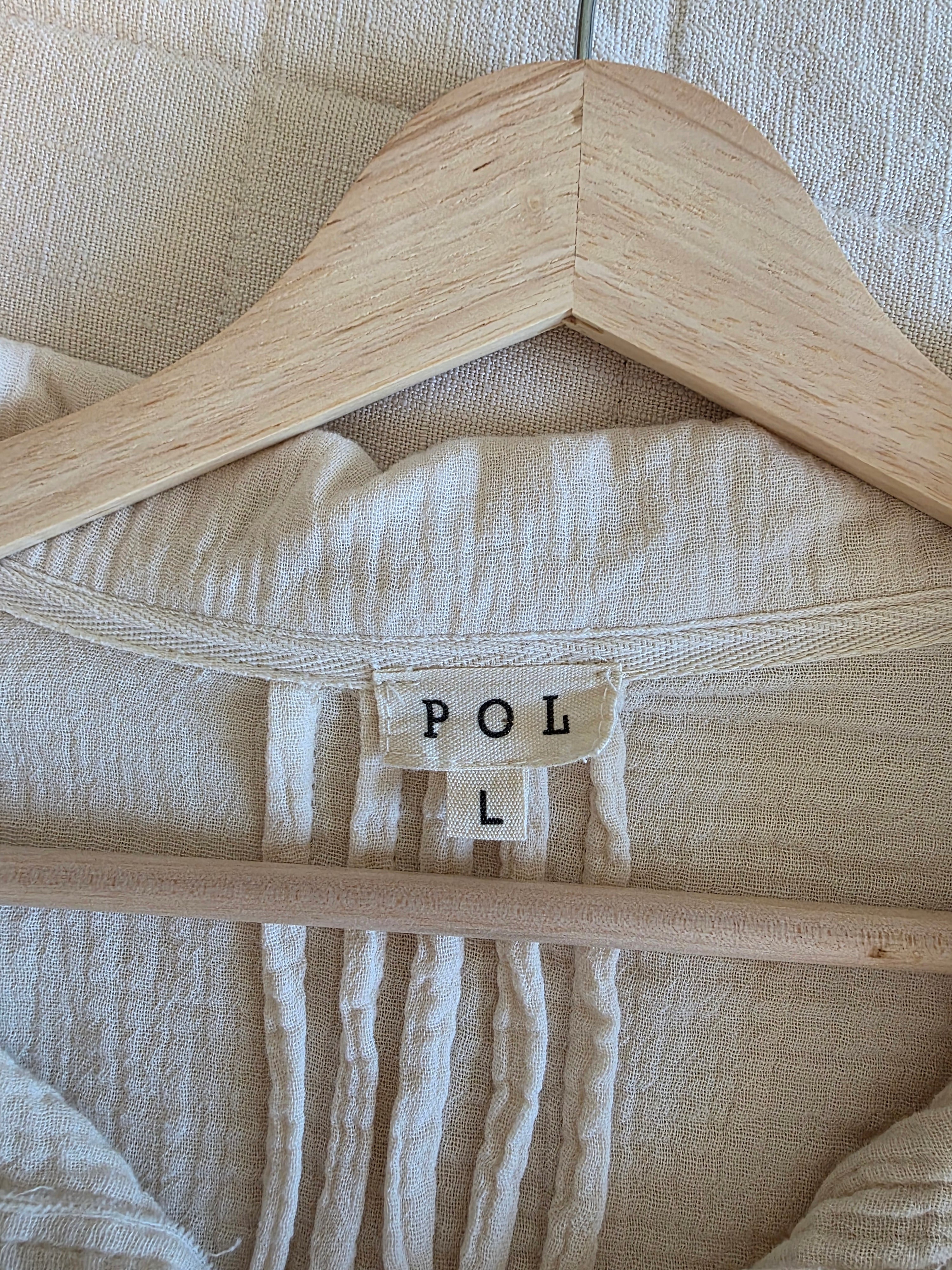 POL Cream Gauze Oversized Top (L)