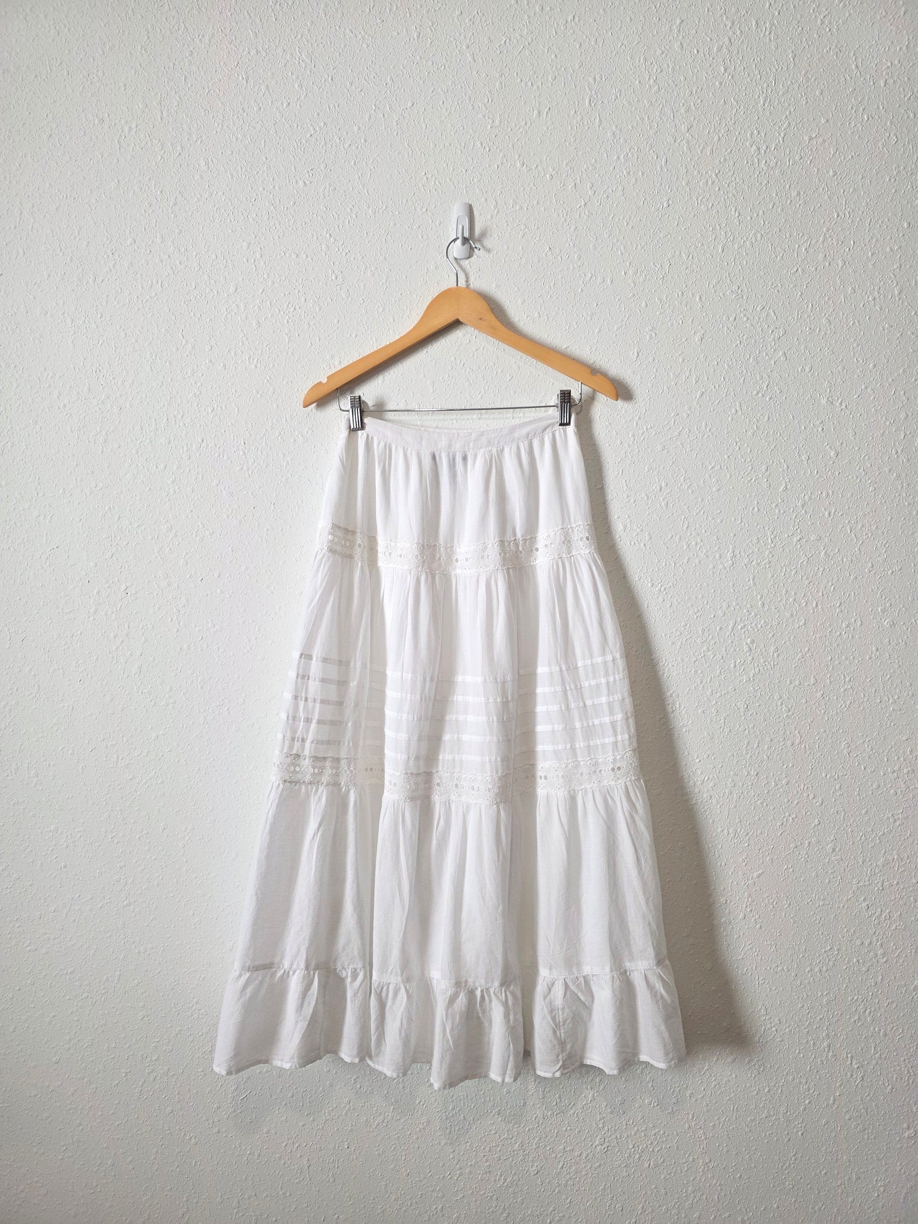 White Embroidered Maxi Skirt (S)