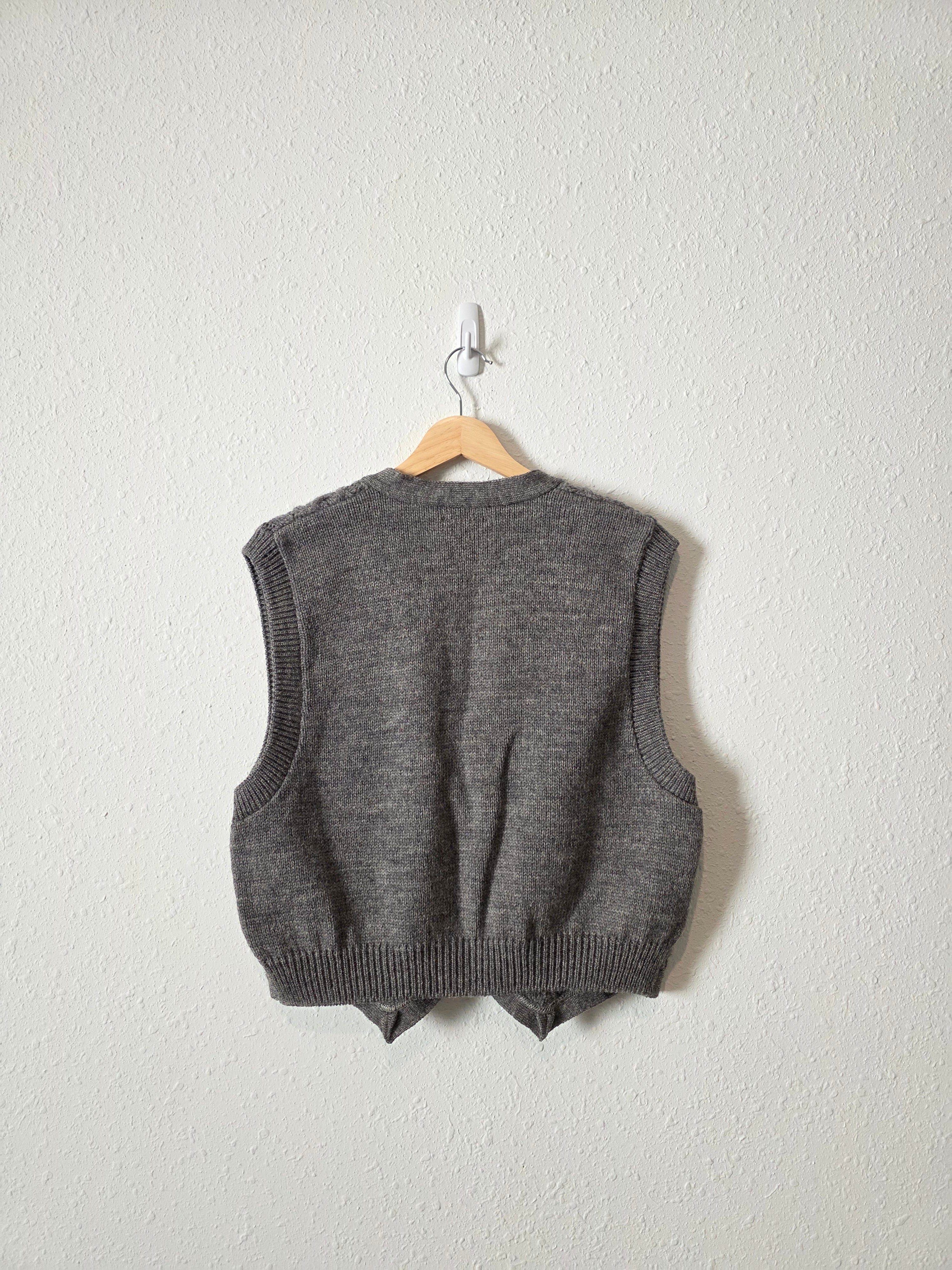Vintage Cable Knit Wool Vest (M)