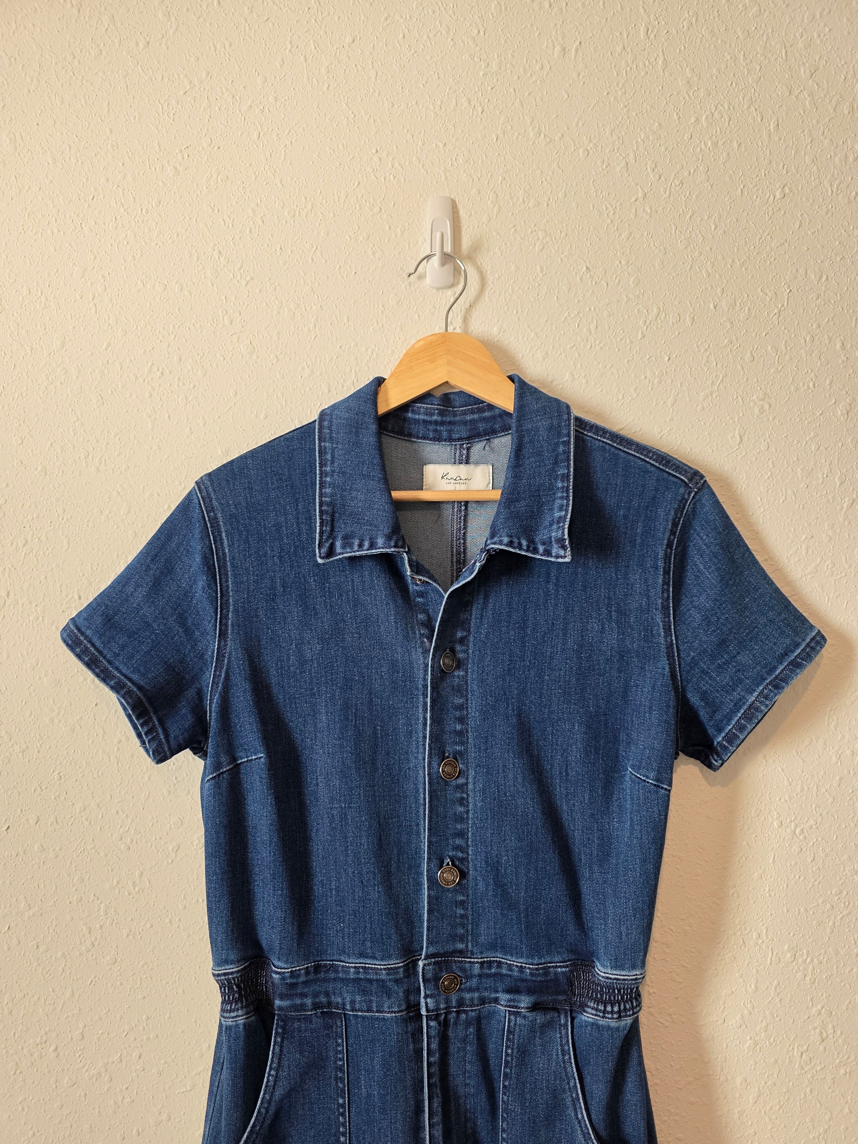 Kancan Wide Leg Denim Jumpsuit (L)