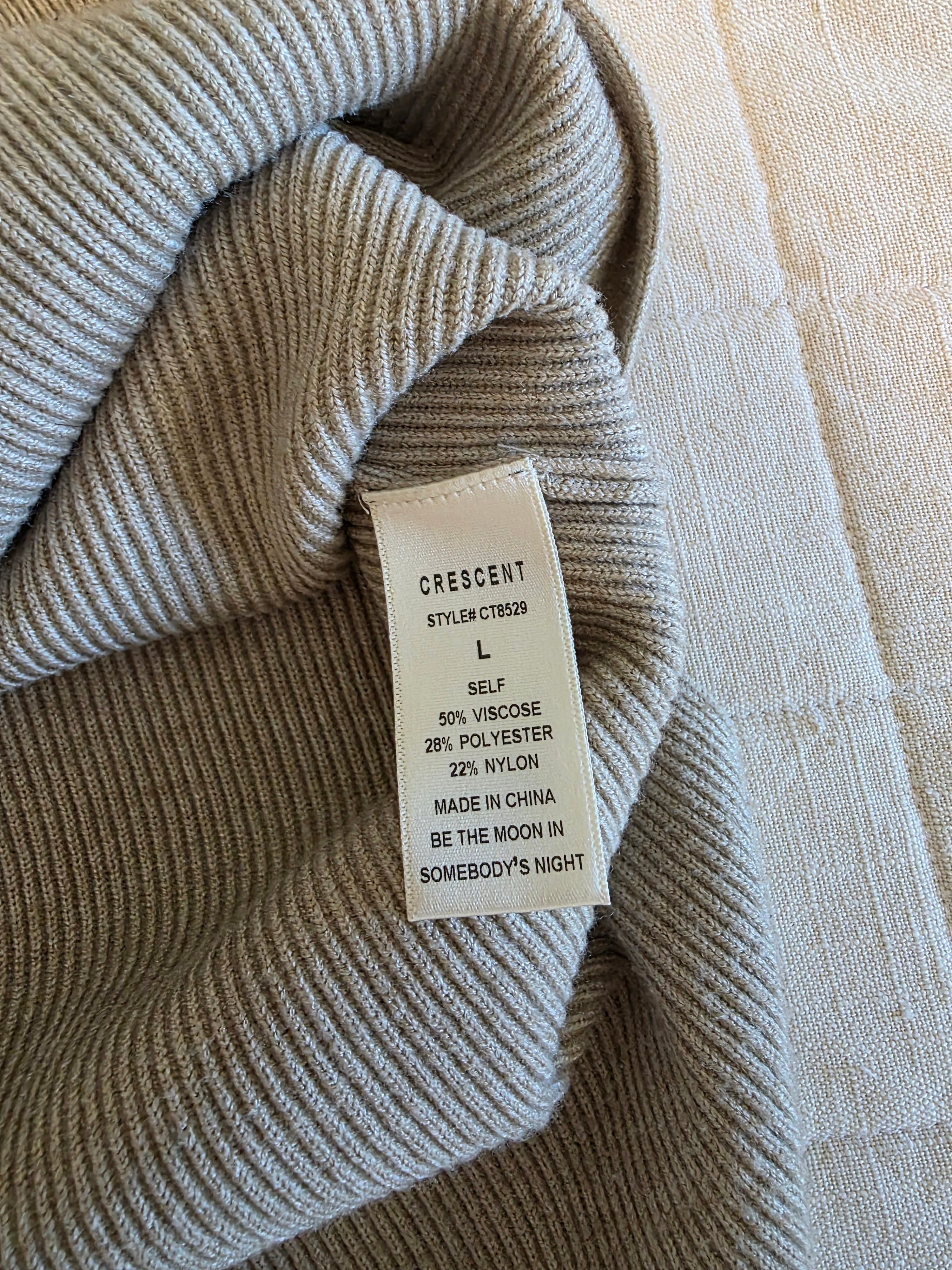 Crescent Ribbed Knit Sweater Tank (L)