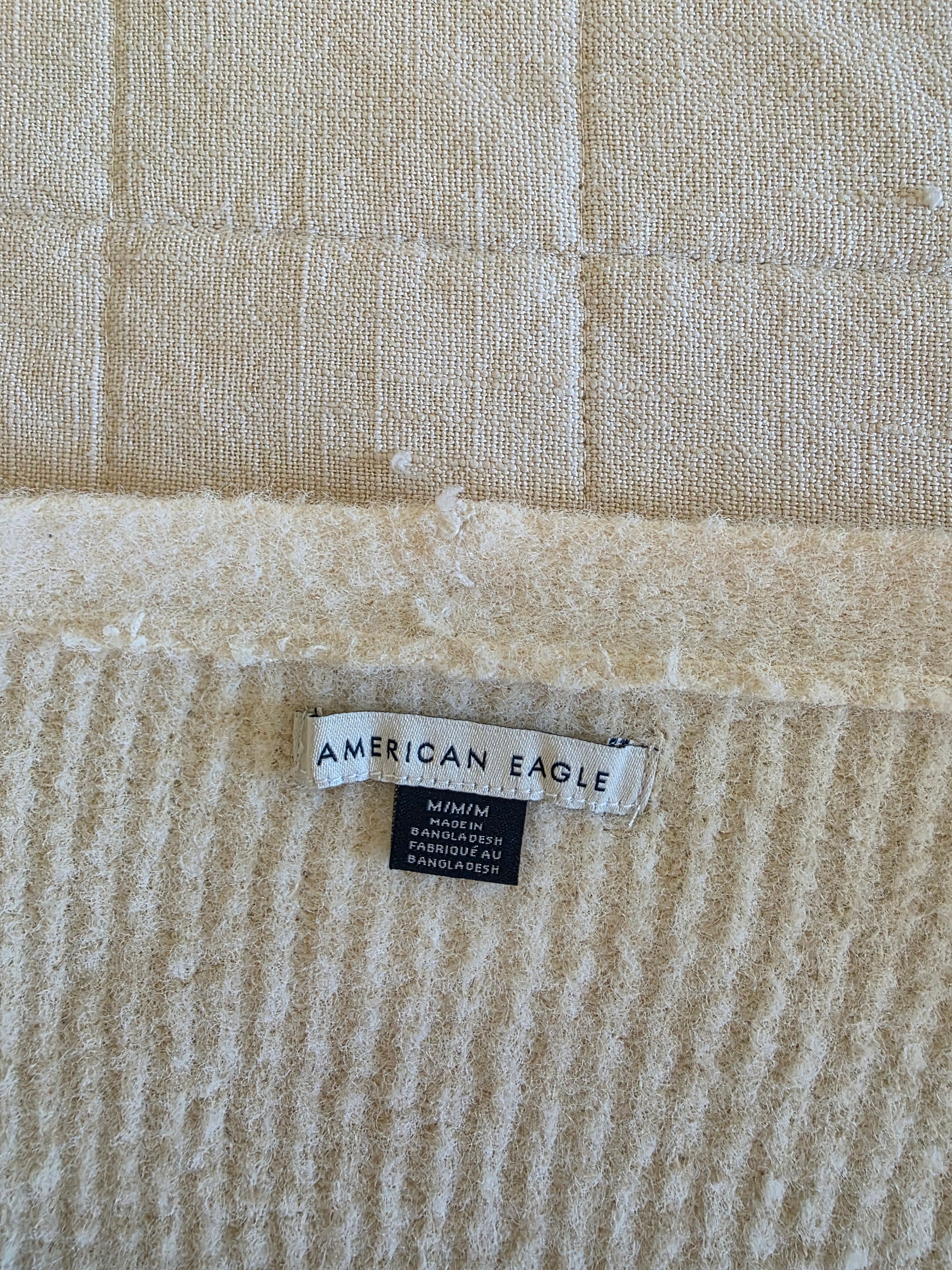 Cream Fuzzy Cardigan Sweater (M)