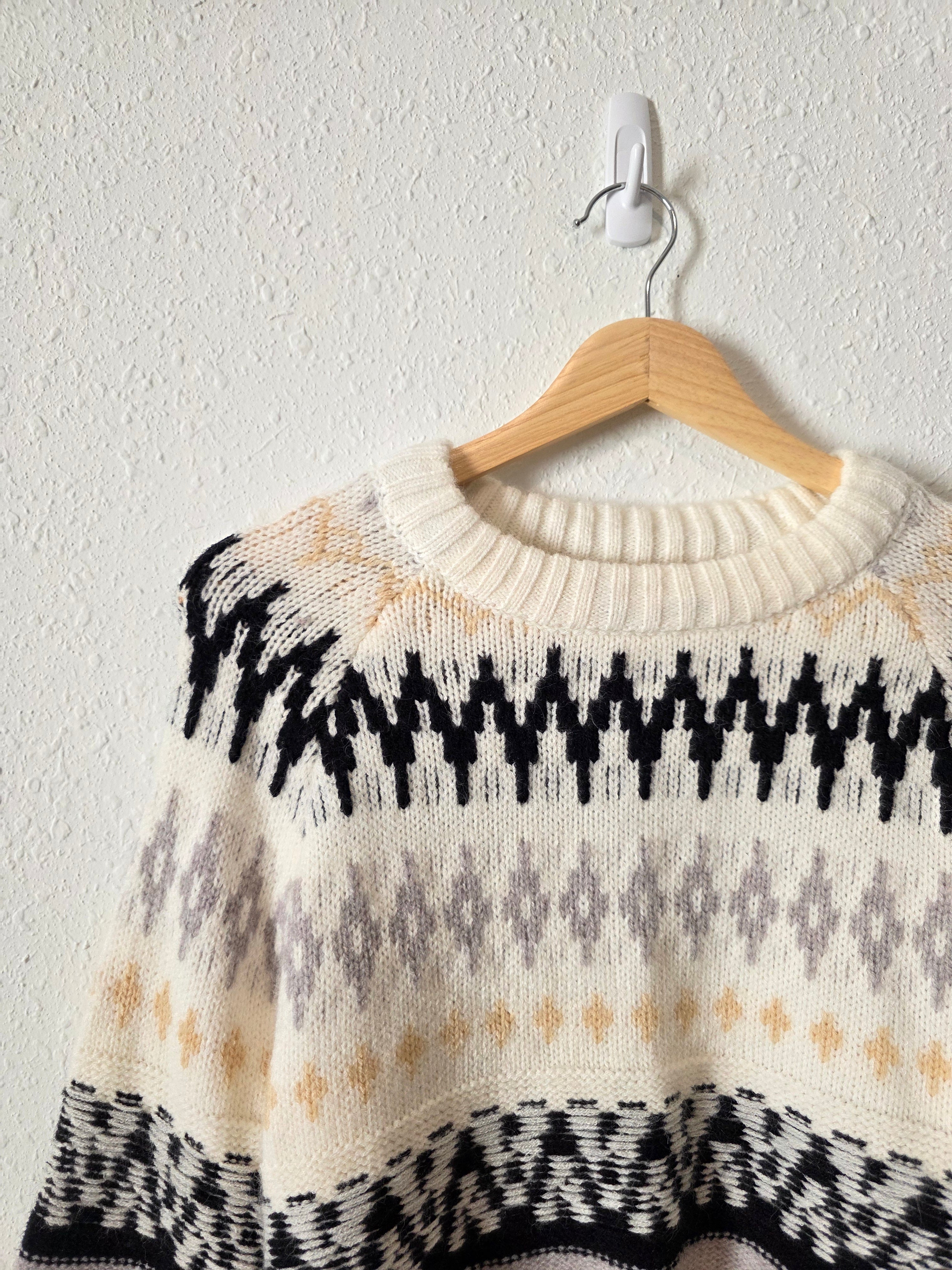 Altar'd State Puff Sleeve Fairisle Sweater (XS)