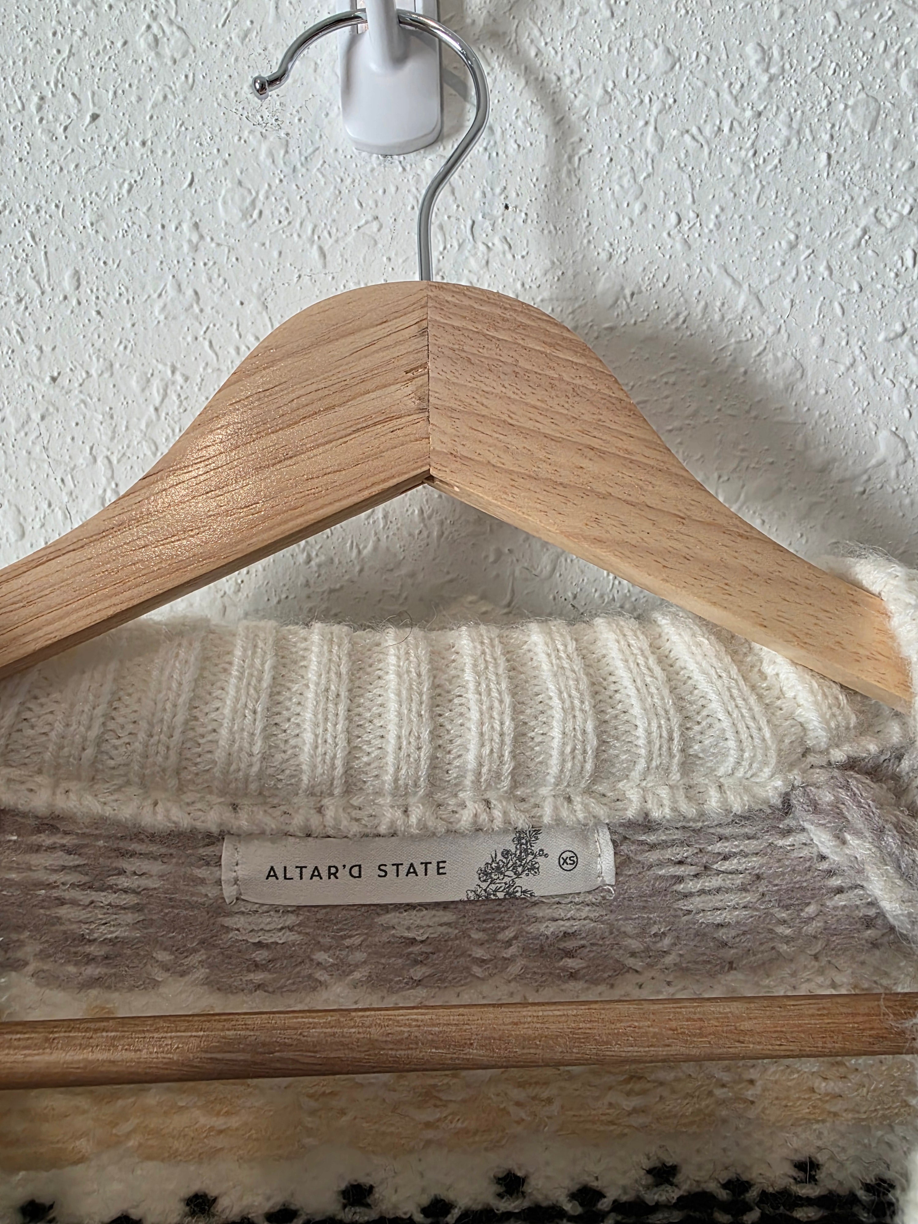 Altar'd State Puff Sleeve Fairisle Sweater (XS)