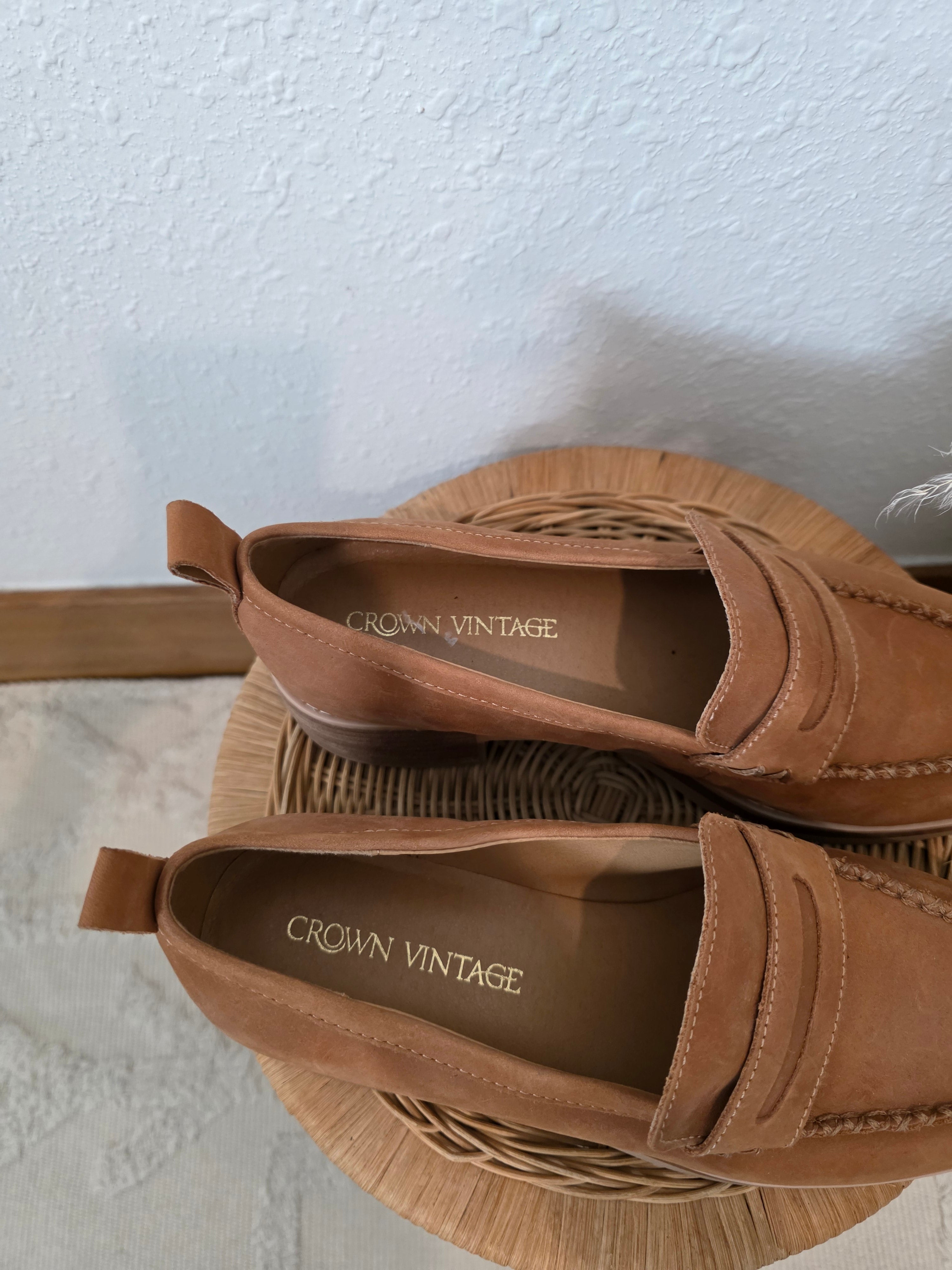 Crown Vintage Brown Leather Loafers (9.5)