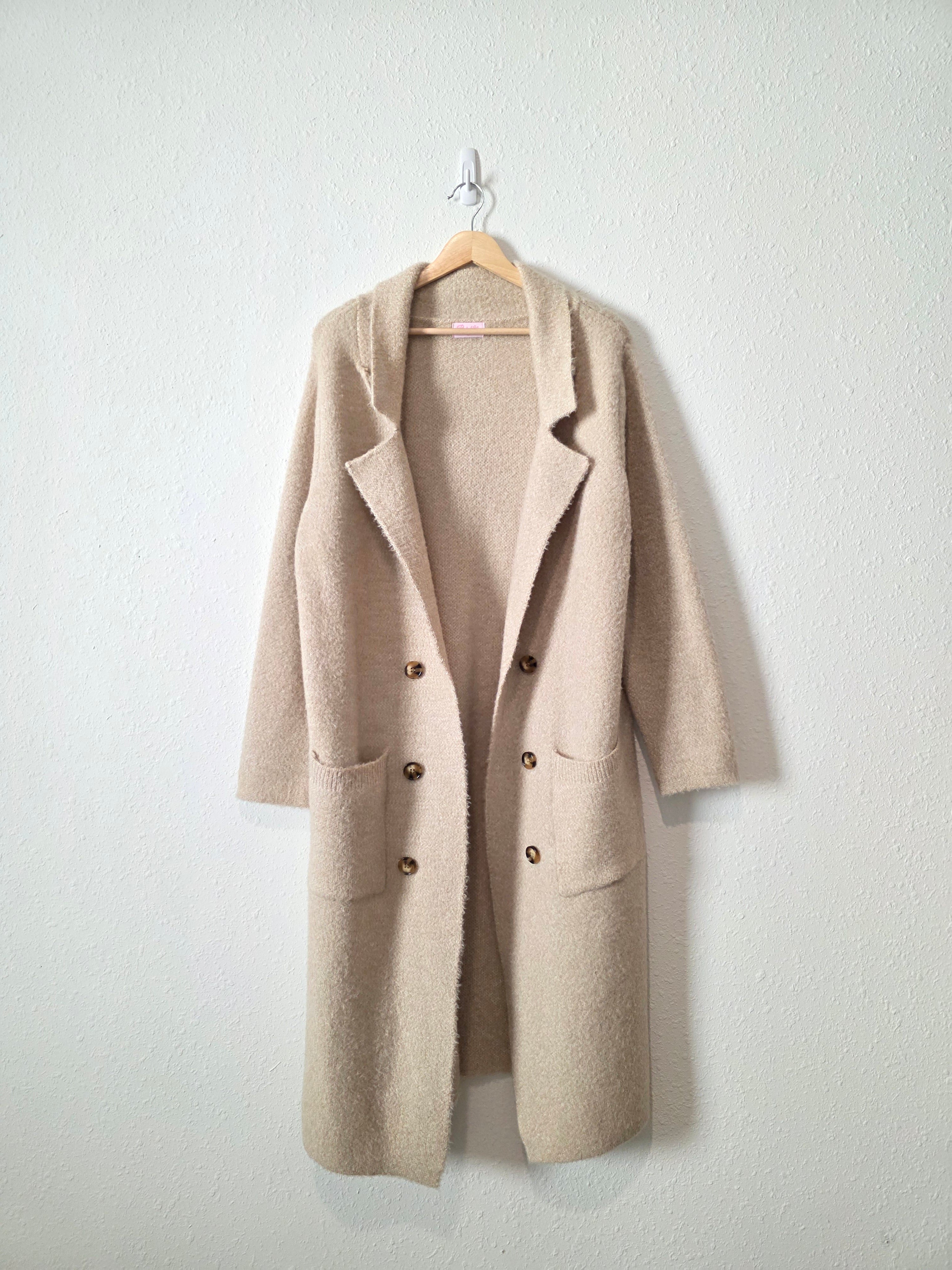 Pink Lily Long Sweater Coat (M)