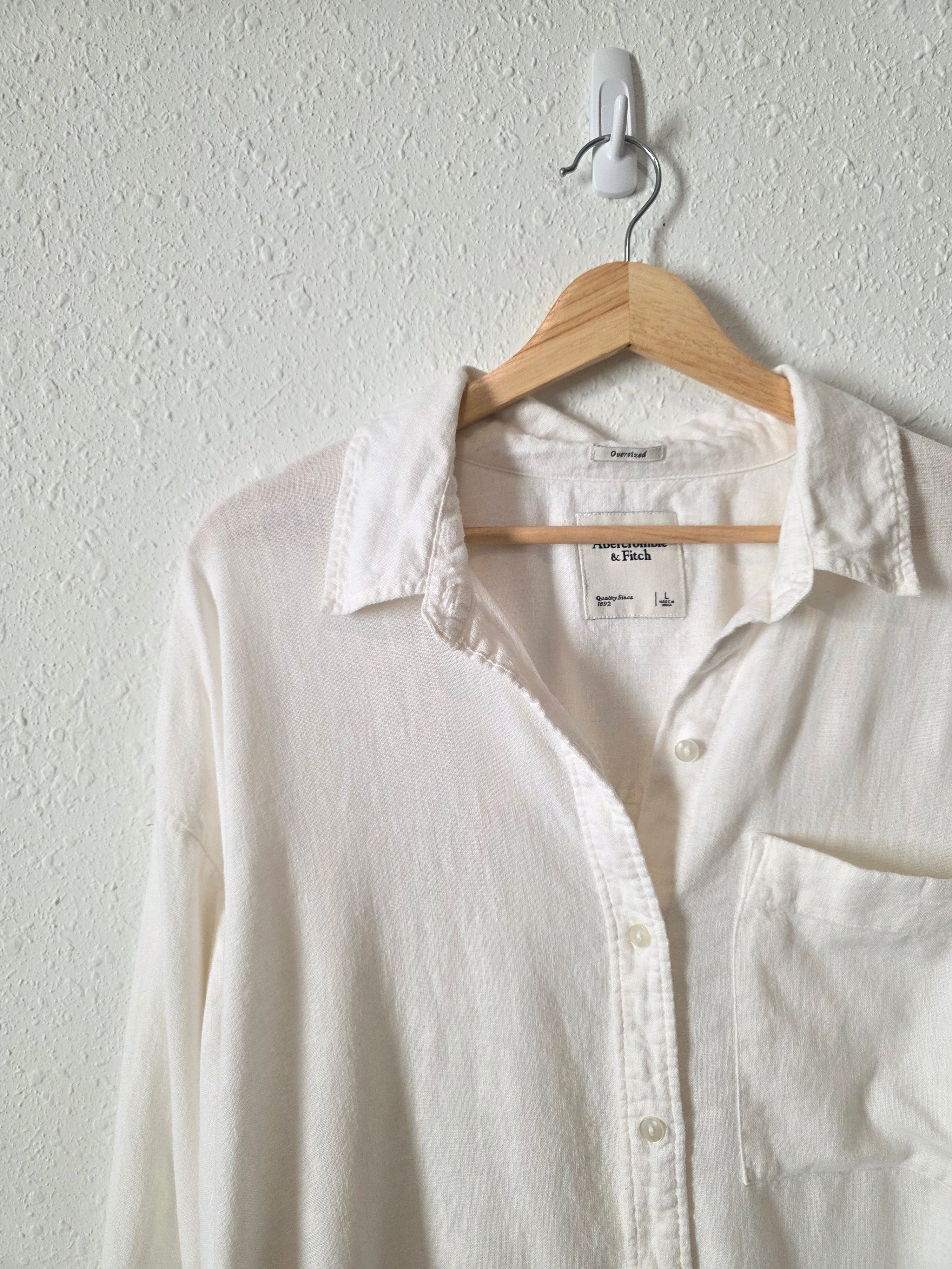 Abercrombie Linen Blend Button Up (L)