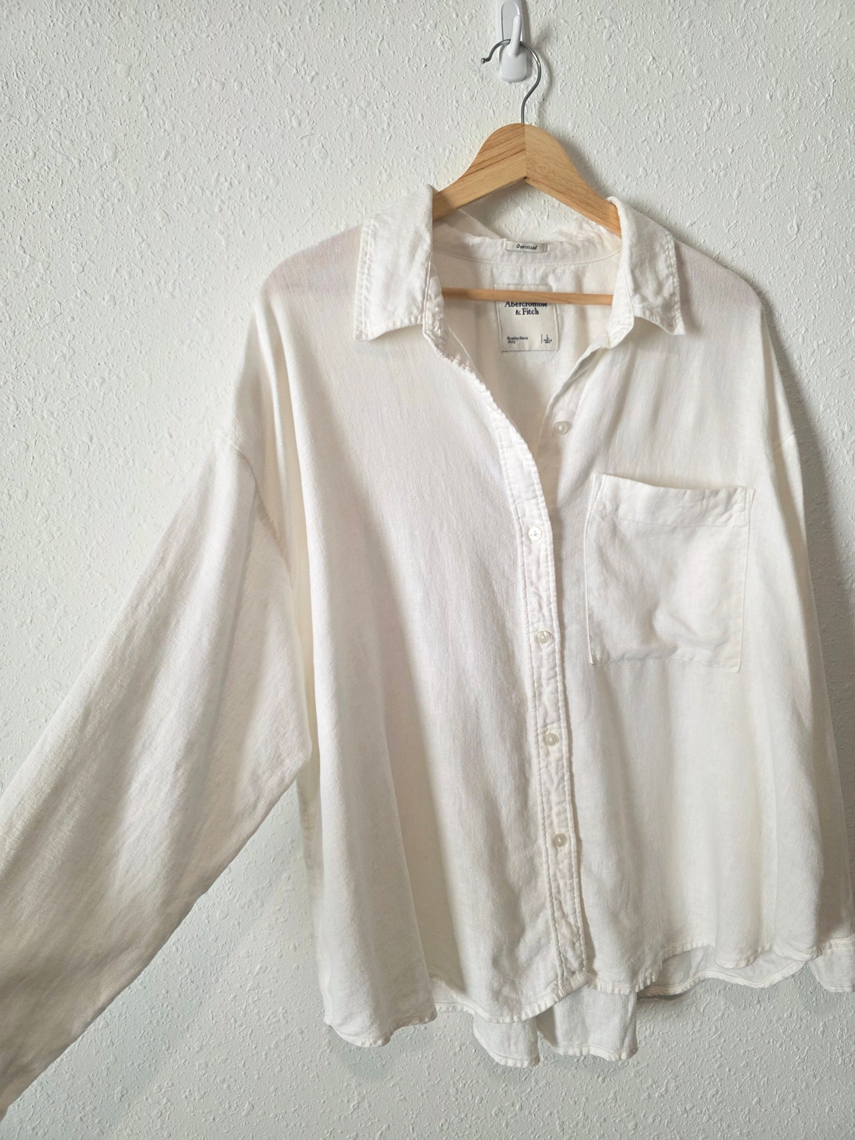 Abercrombie Linen Blend Button Up (L)