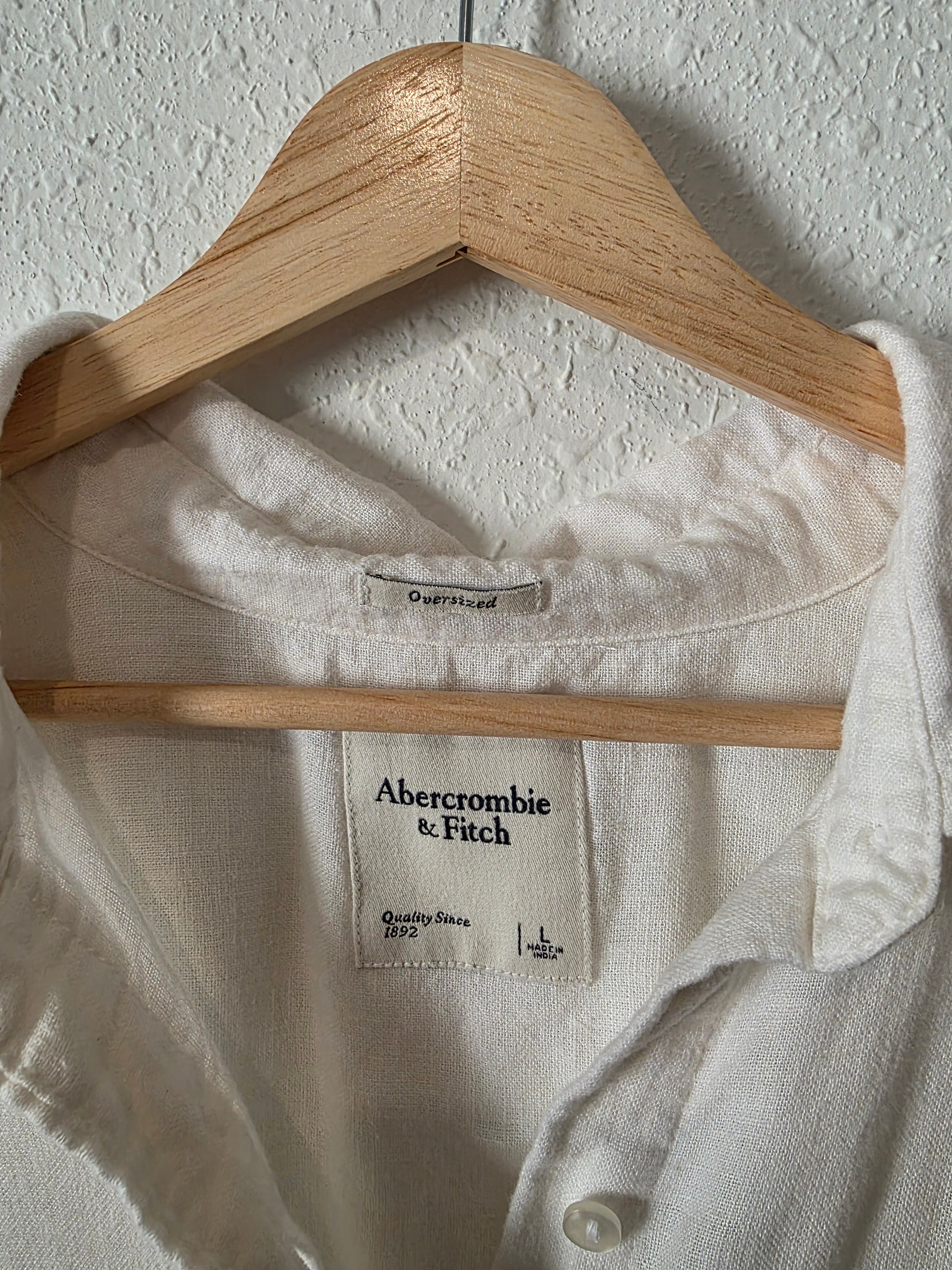 Abercrombie Linen Blend Button Up (L)