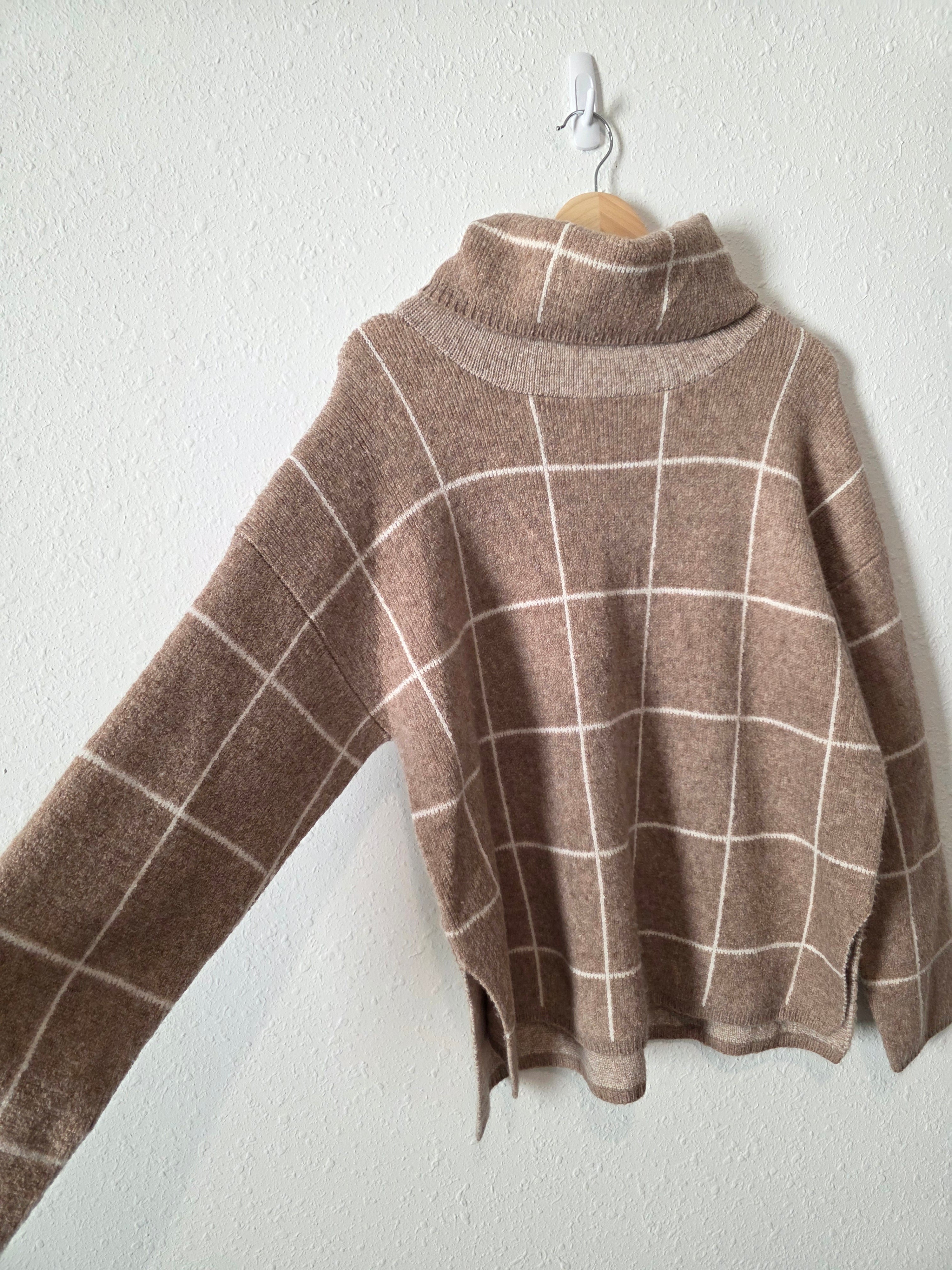 Madewell Checkered Turtleneck Sweater (L)