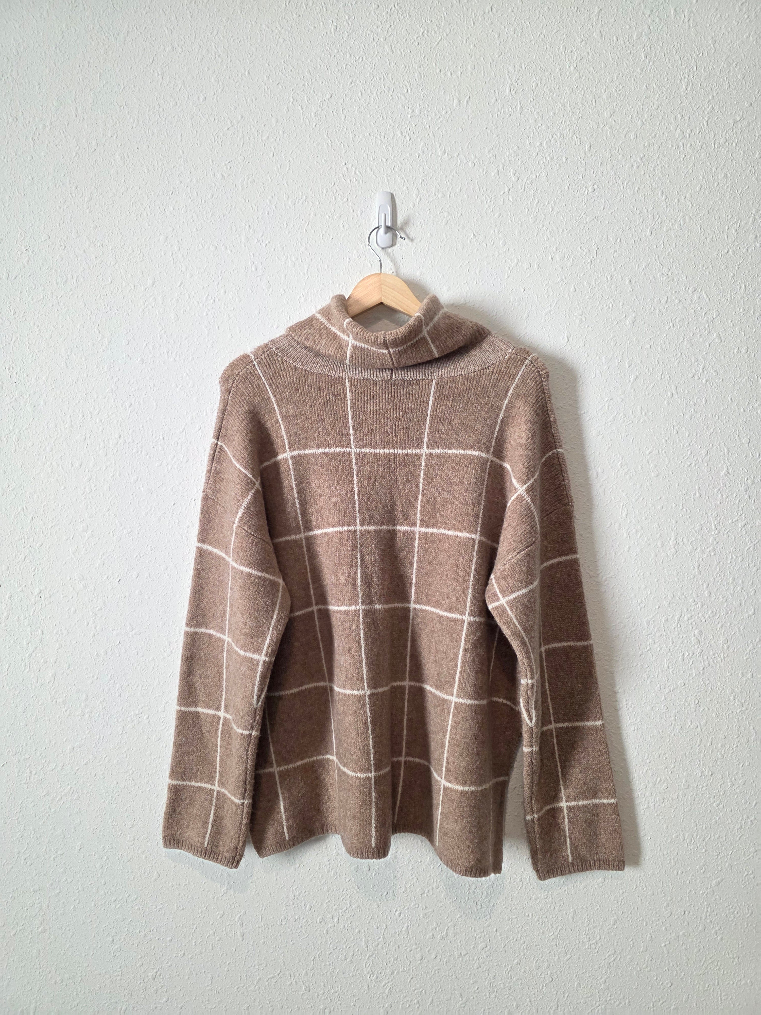 Madewell Checkered Turtleneck Sweater (L)