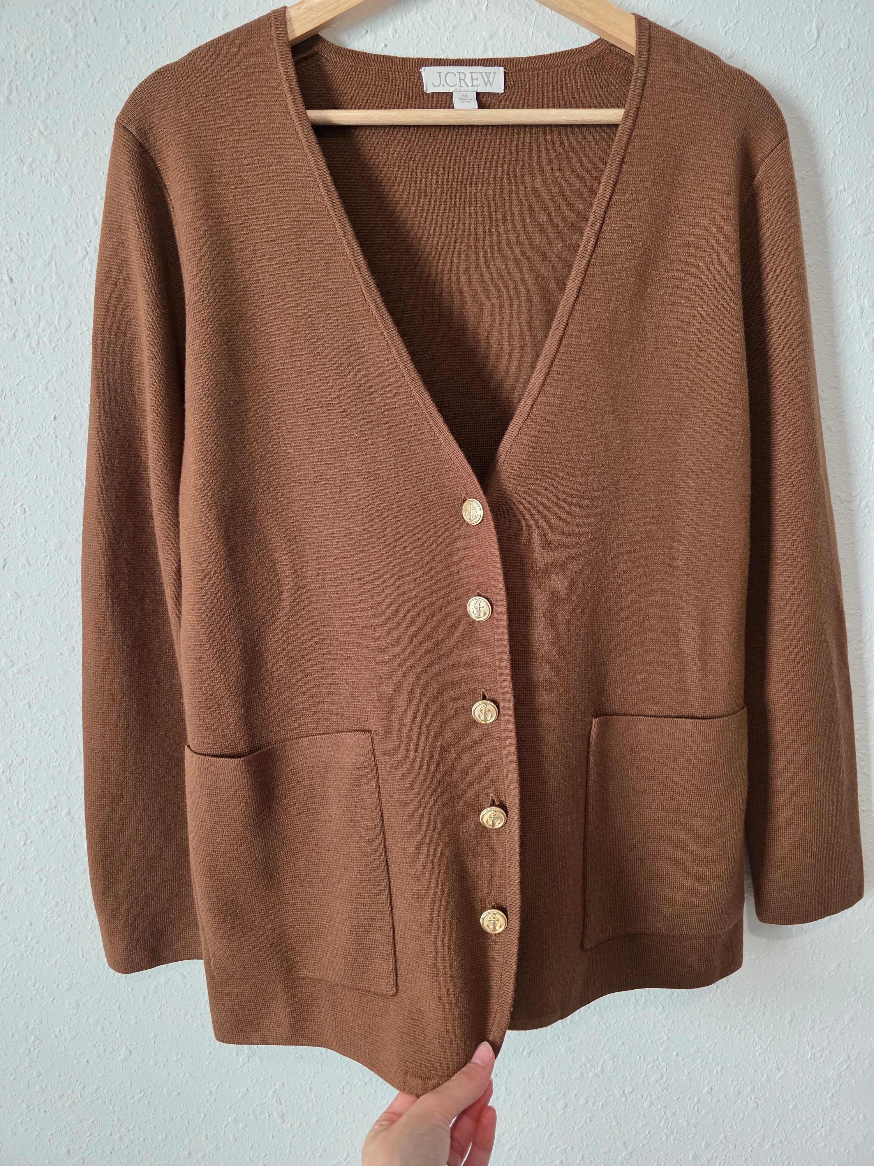 J.Crew Brown Sweater Blazer (XS)
