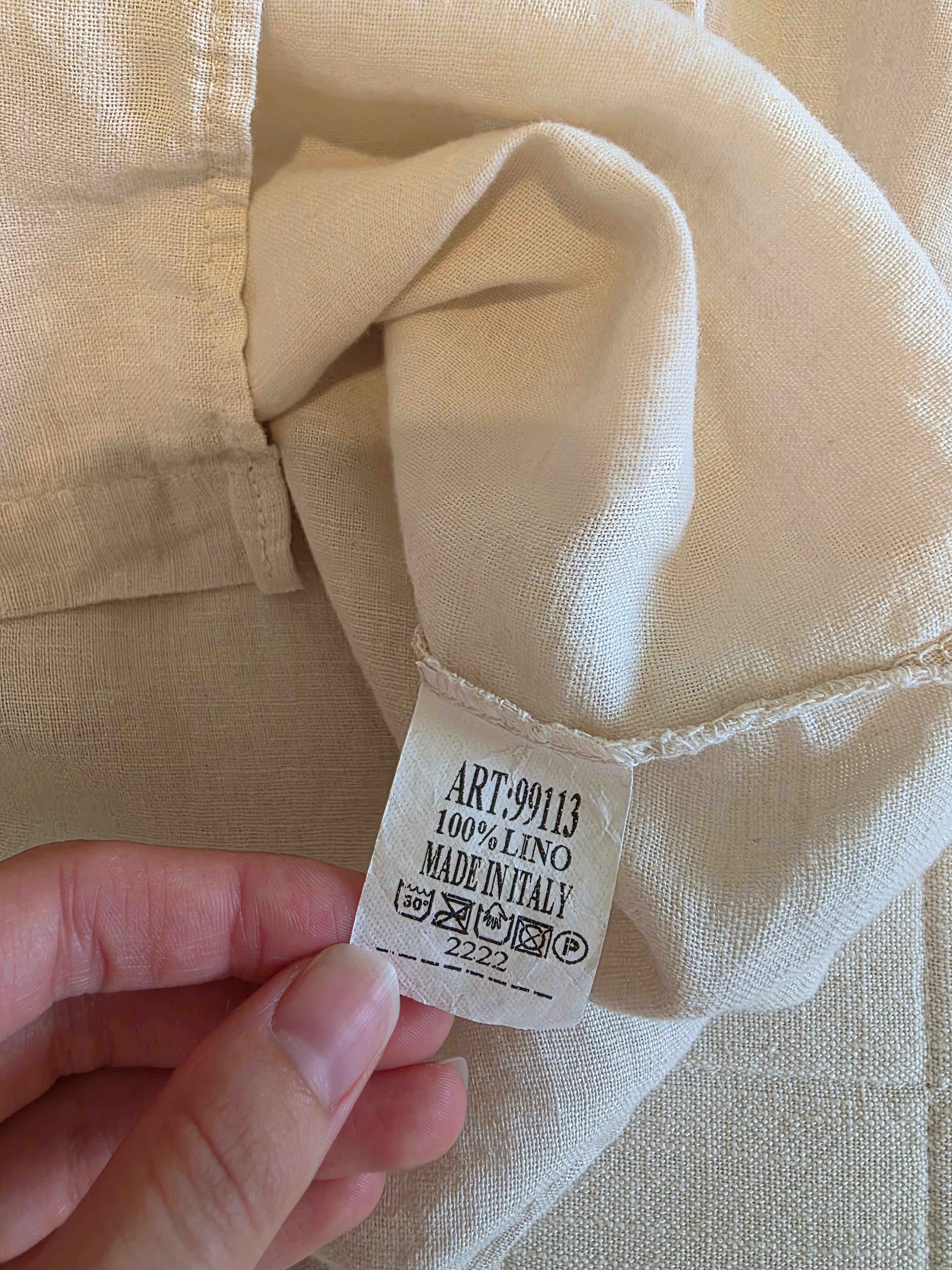 Neutral Linen Relaxed Button Up (L/XL)