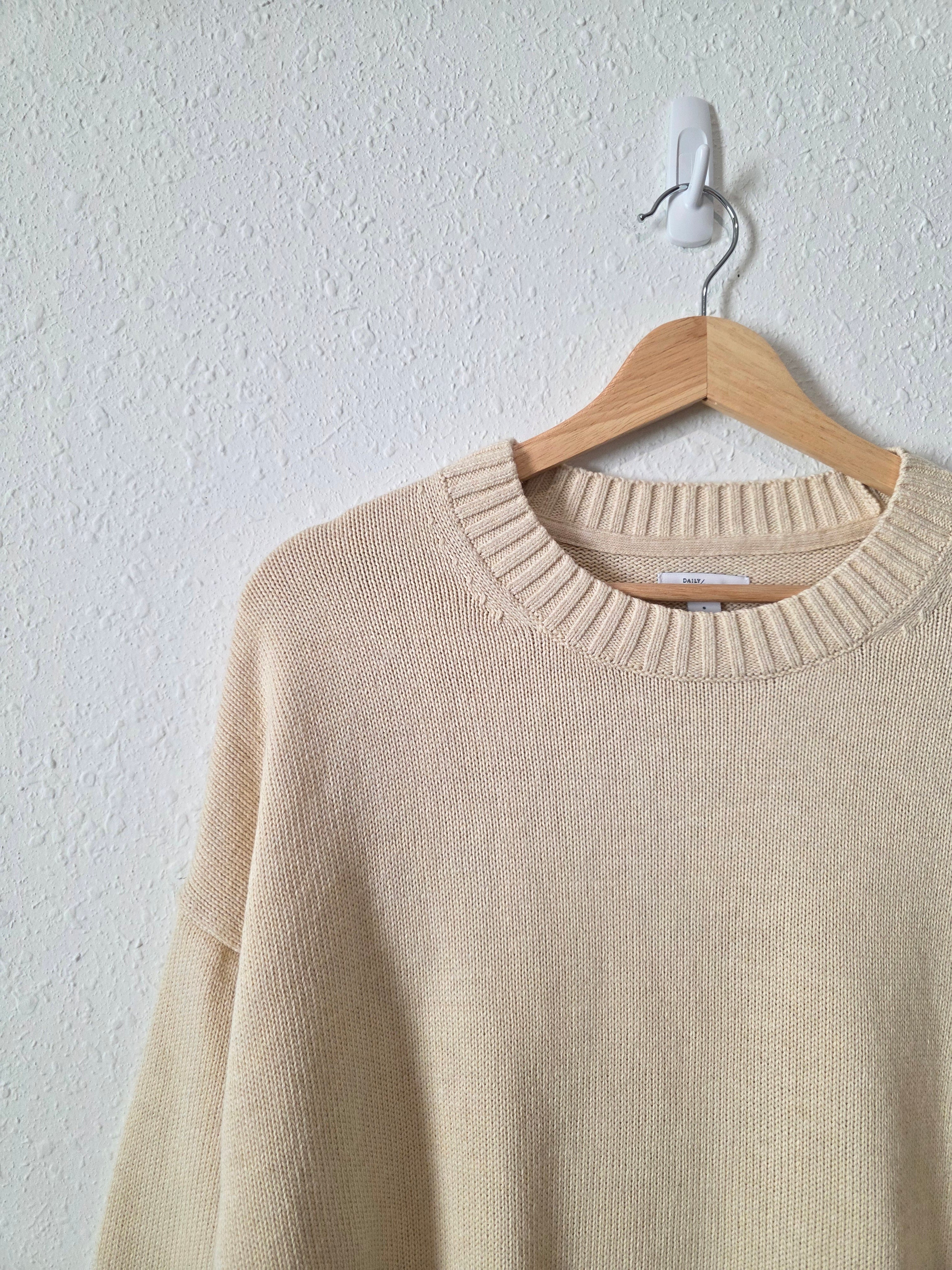 NEW Cream Ribbed Cotton Sweater (S)