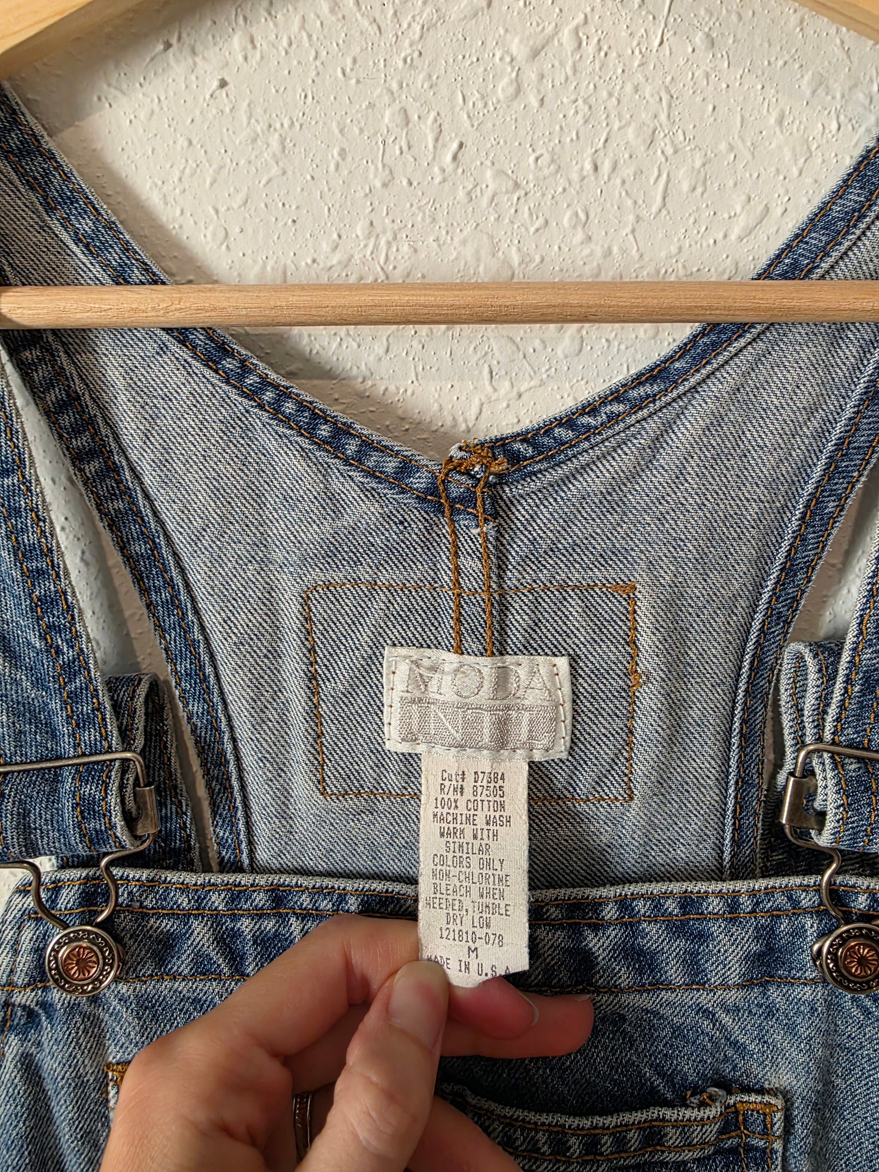 Vintage Denim Straight Overalls (M)