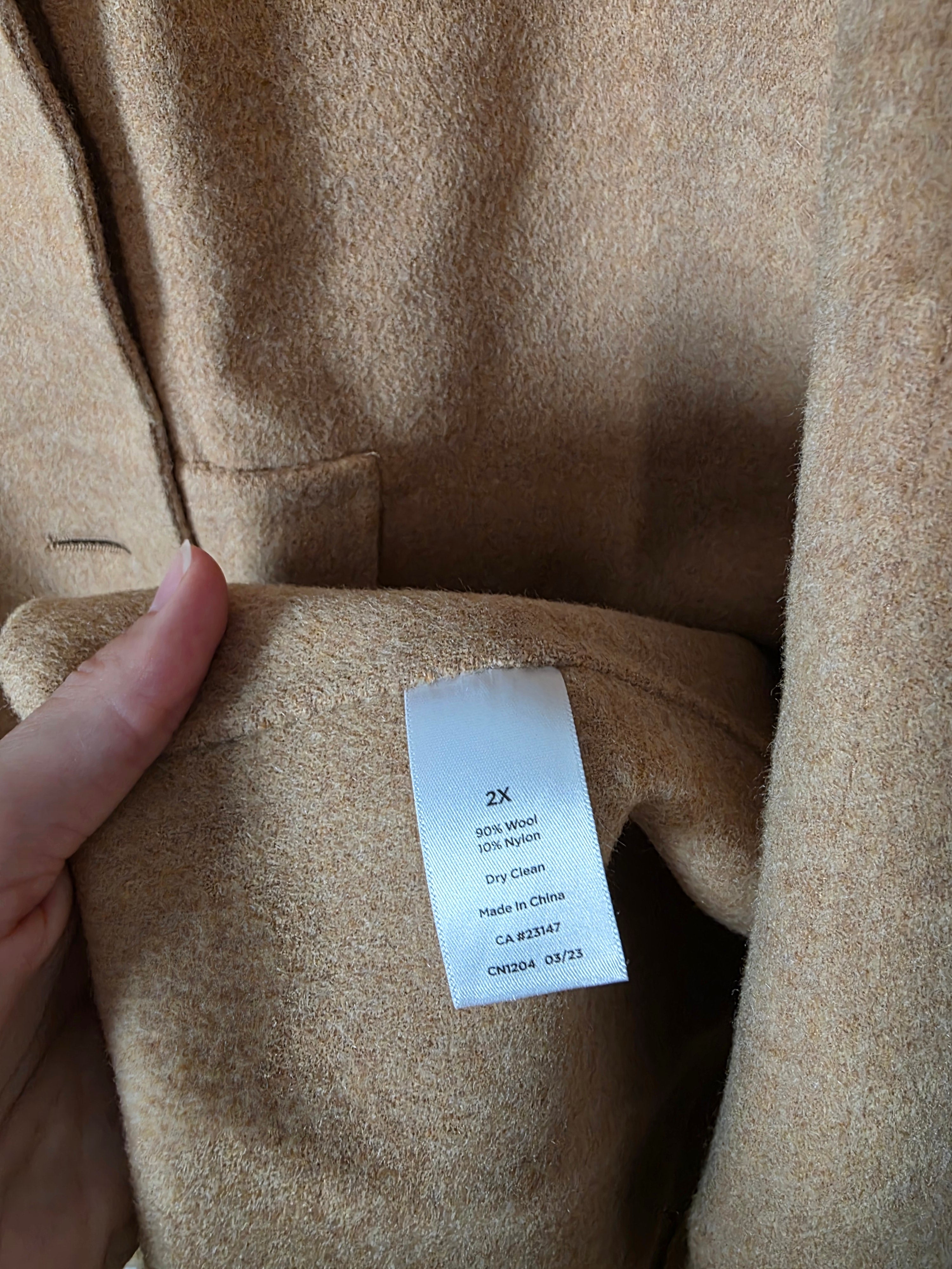 Camel Wool Blend Coat (2X)
