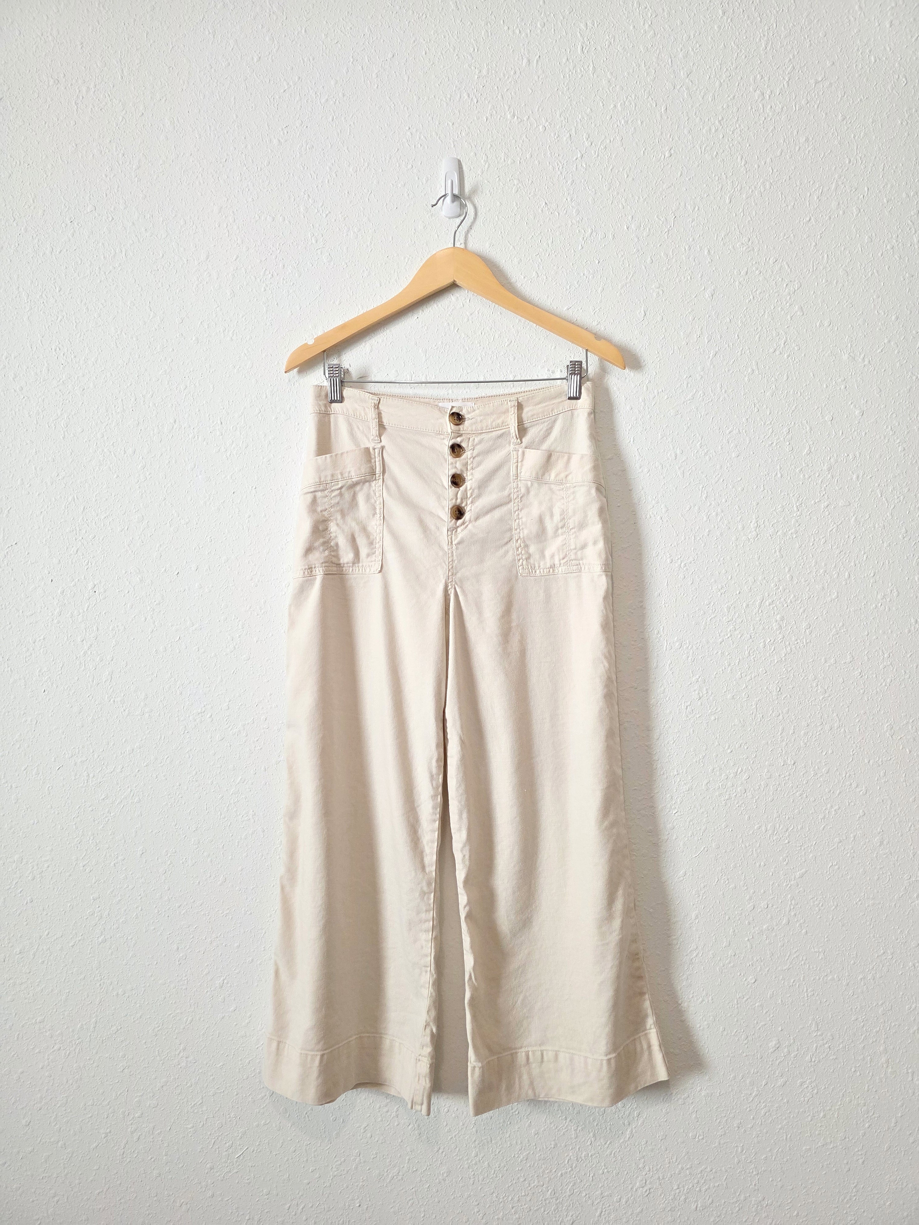 Evereve Linen Blend Wide Leg Pants (28)
