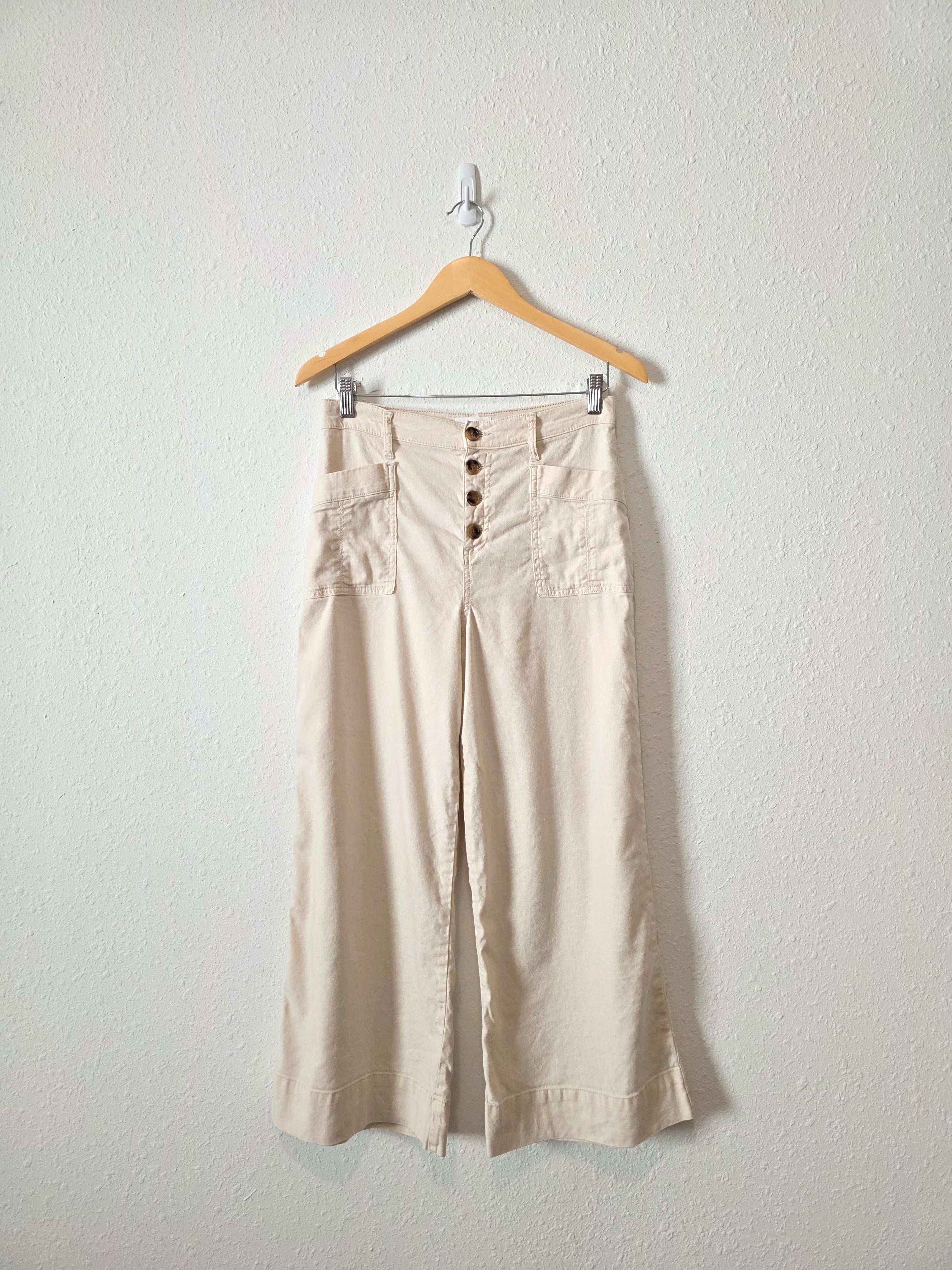 Evereve Linen Blend Wide Leg Pants (28)