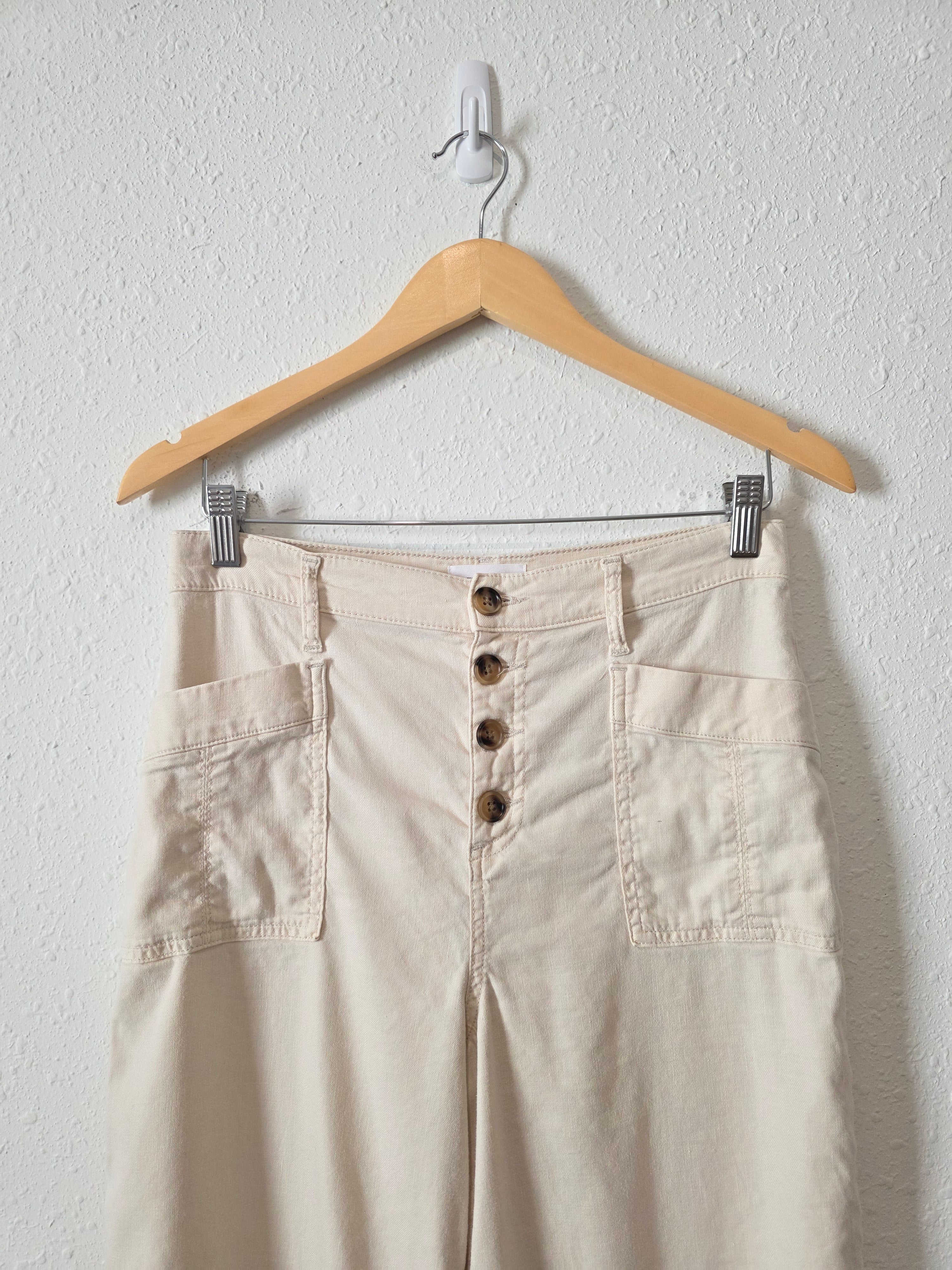 Evereve Linen Blend Wide Leg Pants (28)
