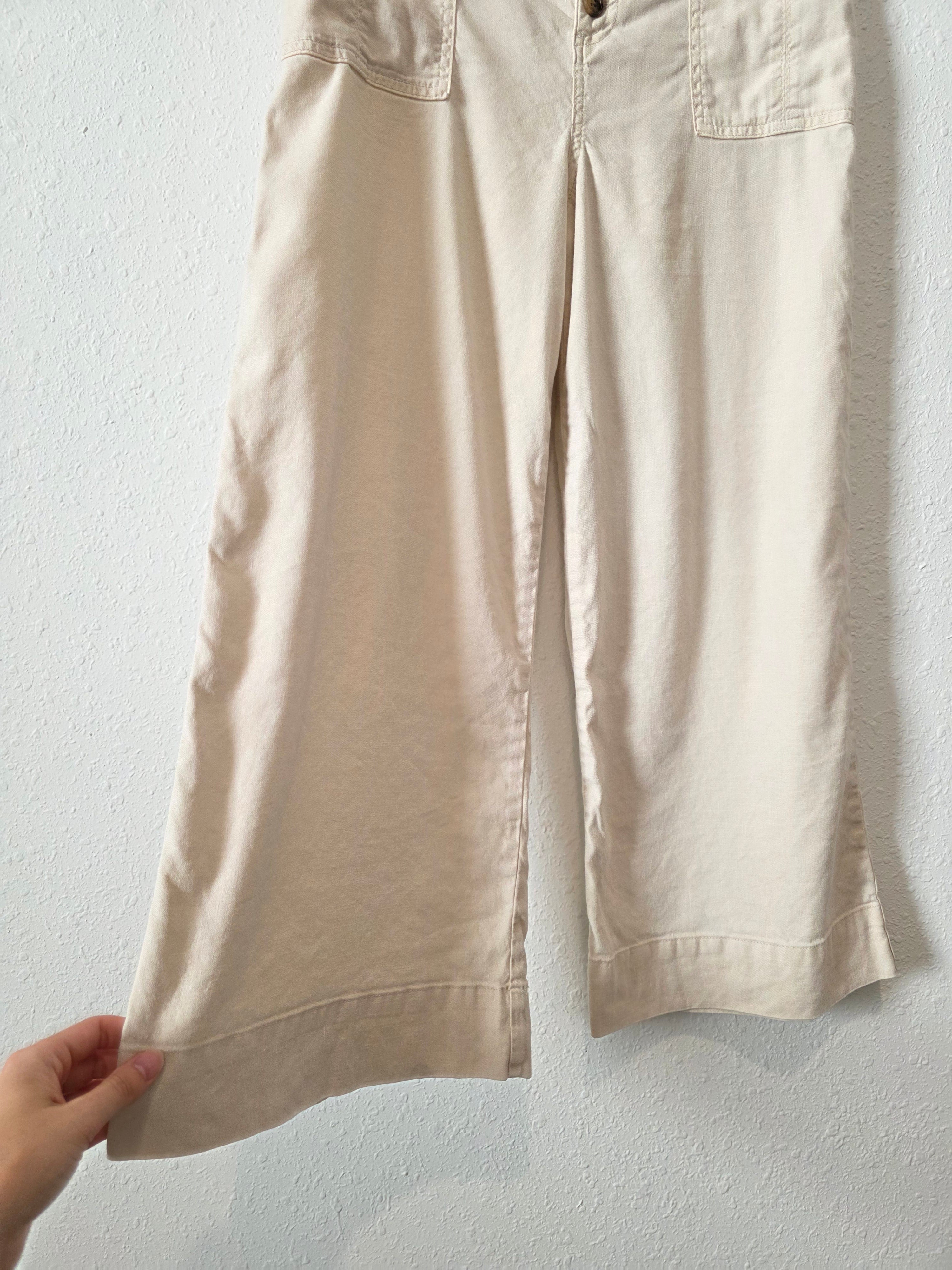 Evereve Linen Blend Wide Leg Pants (28)