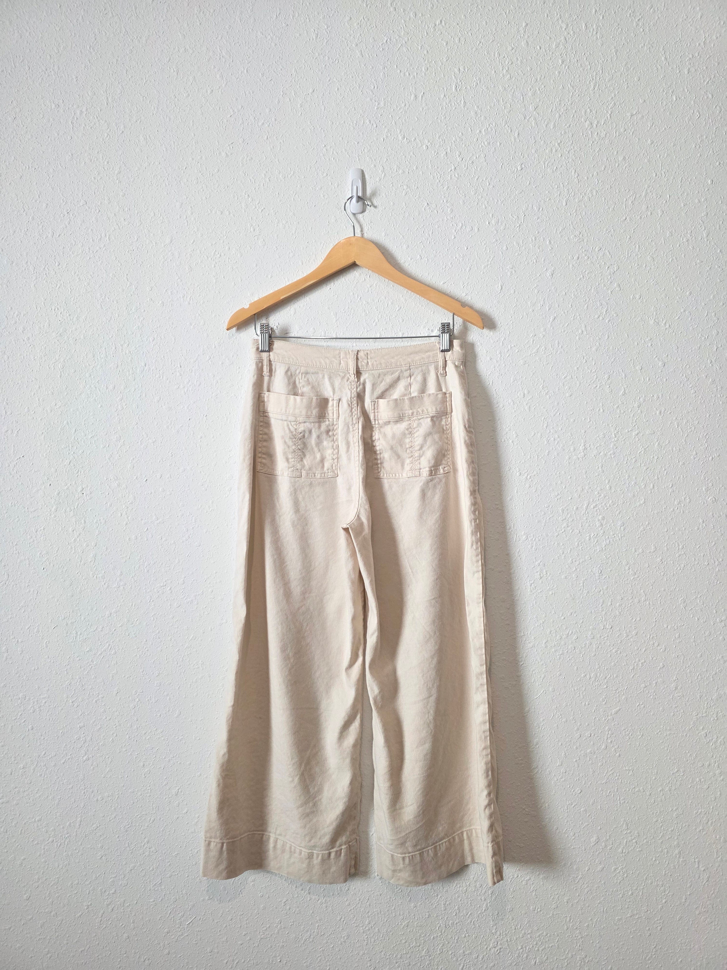 Evereve Linen Blend Wide Leg Pants (28)