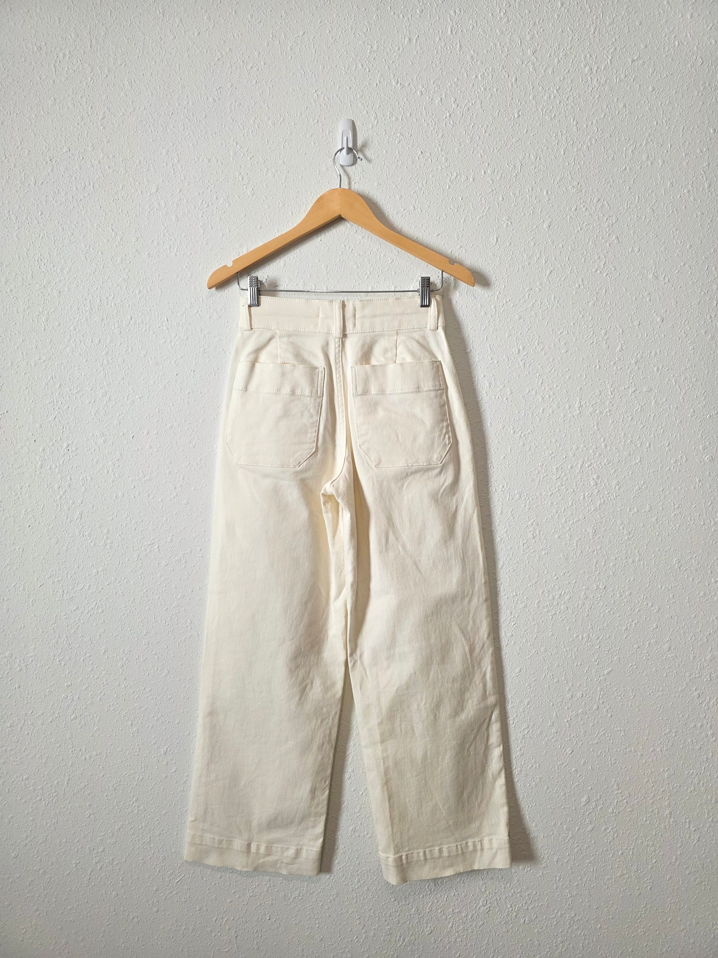 Everlane Ecru Cotton Wide Leg Pants (2)