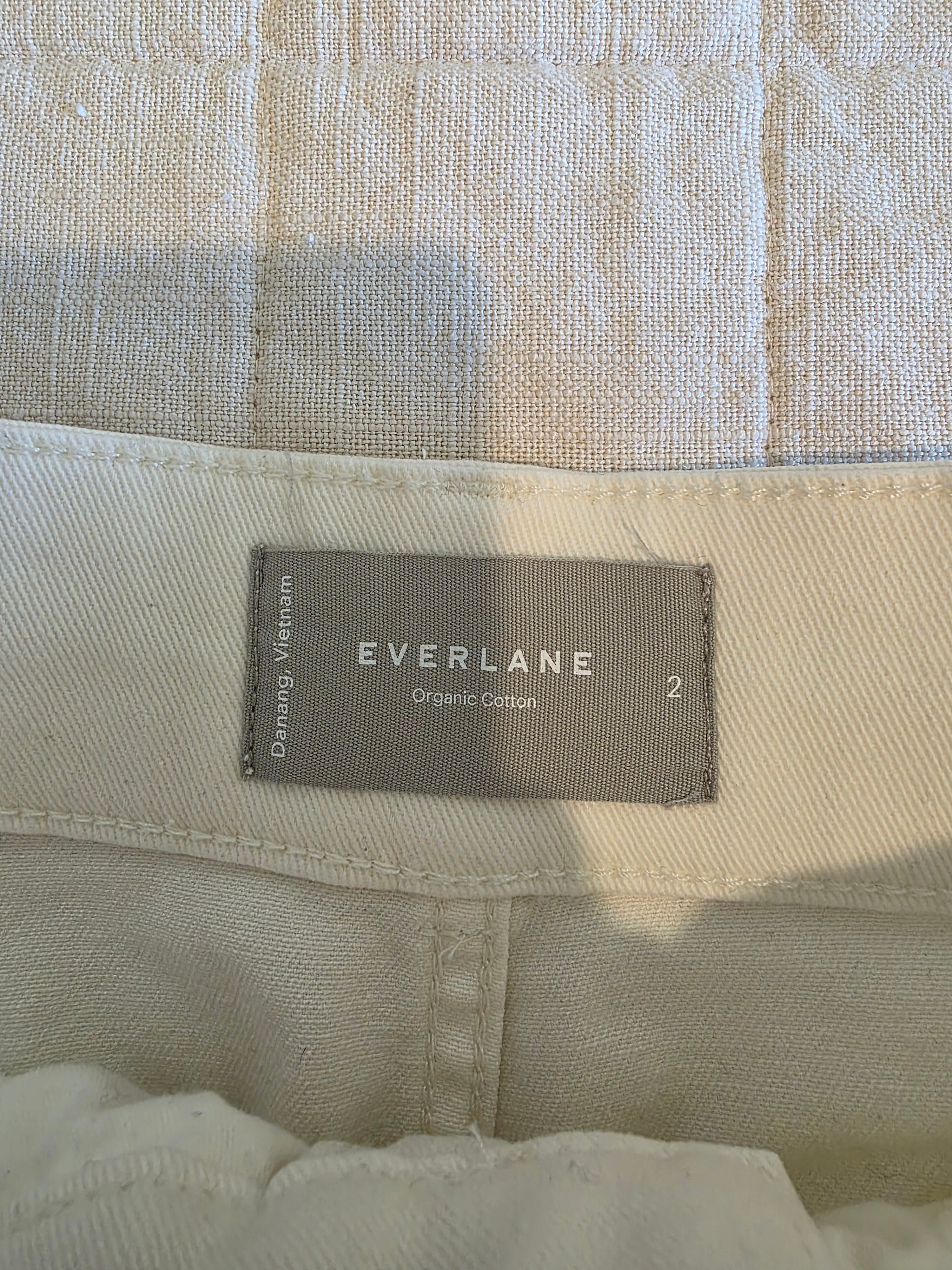 Everlane Ecru Cotton Wide Leg Pants (2)