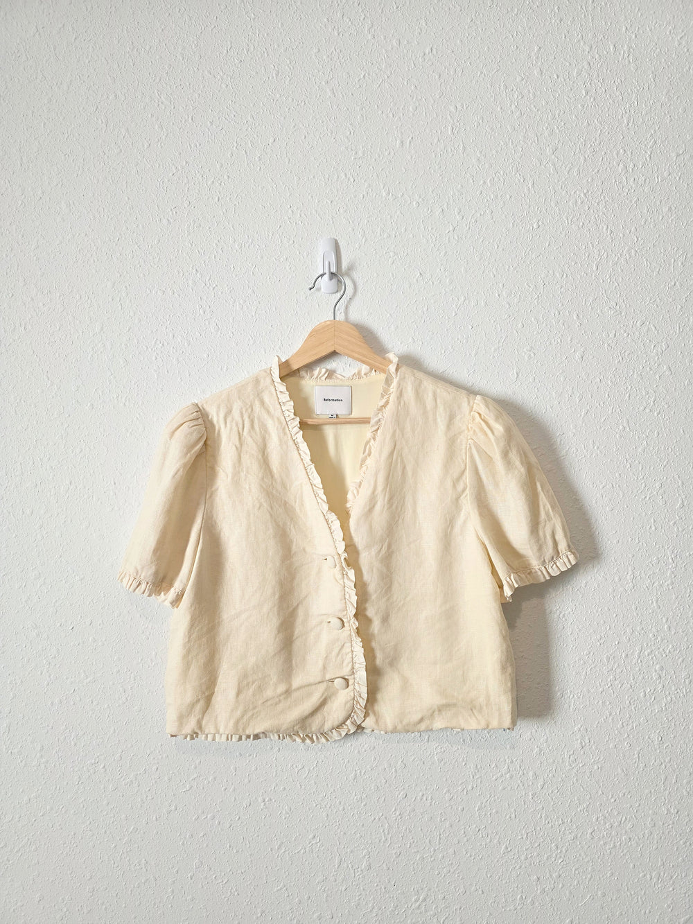 Reformation Linen Ruffle Top (M)