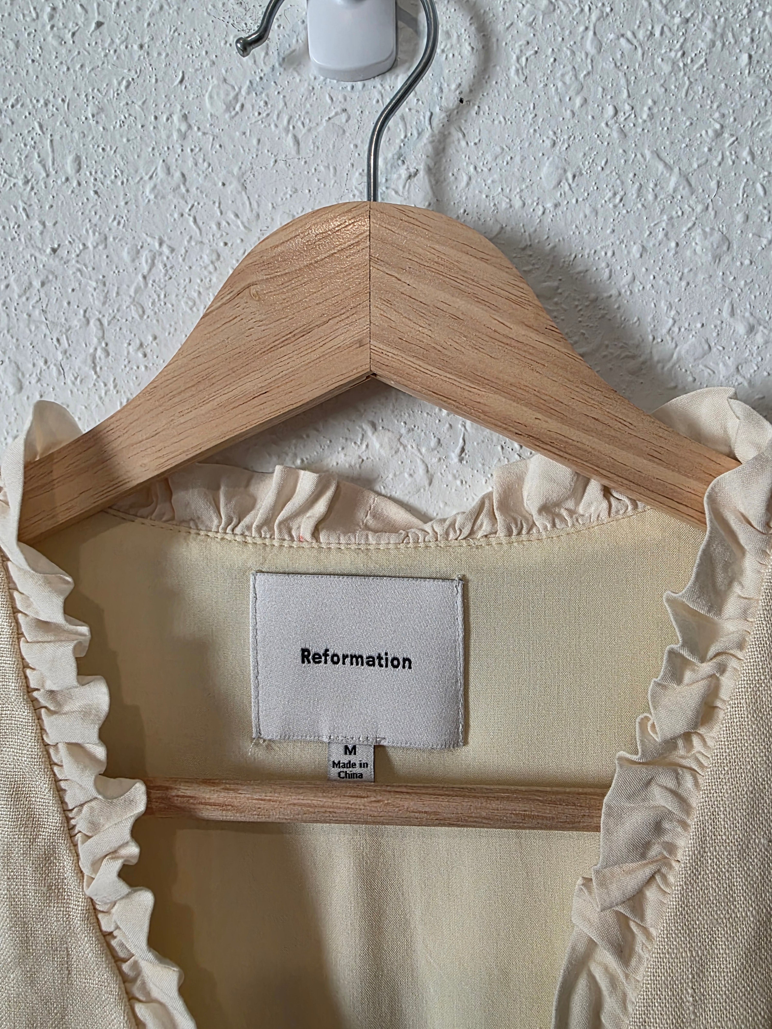 Reformation Linen Ruffle Top (M)