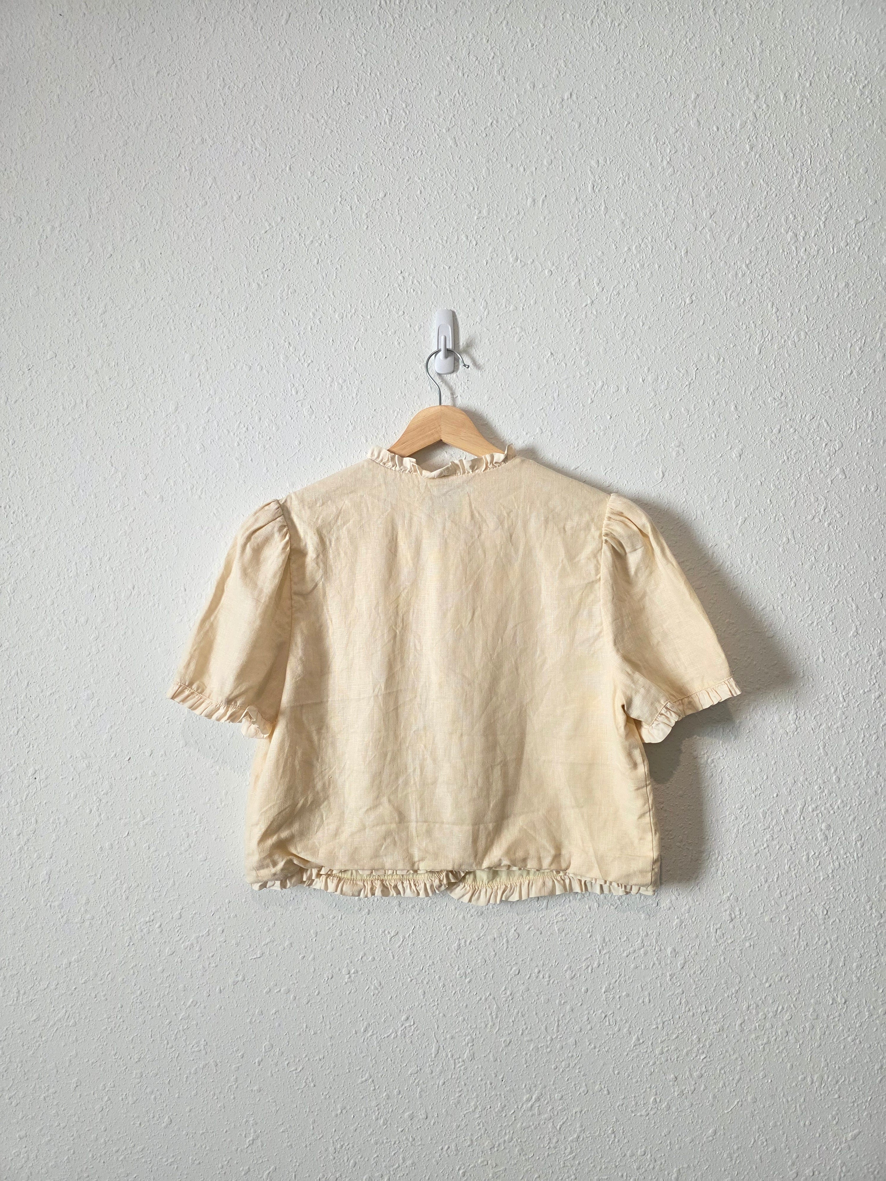 Reformation Linen Ruffle Top (M)