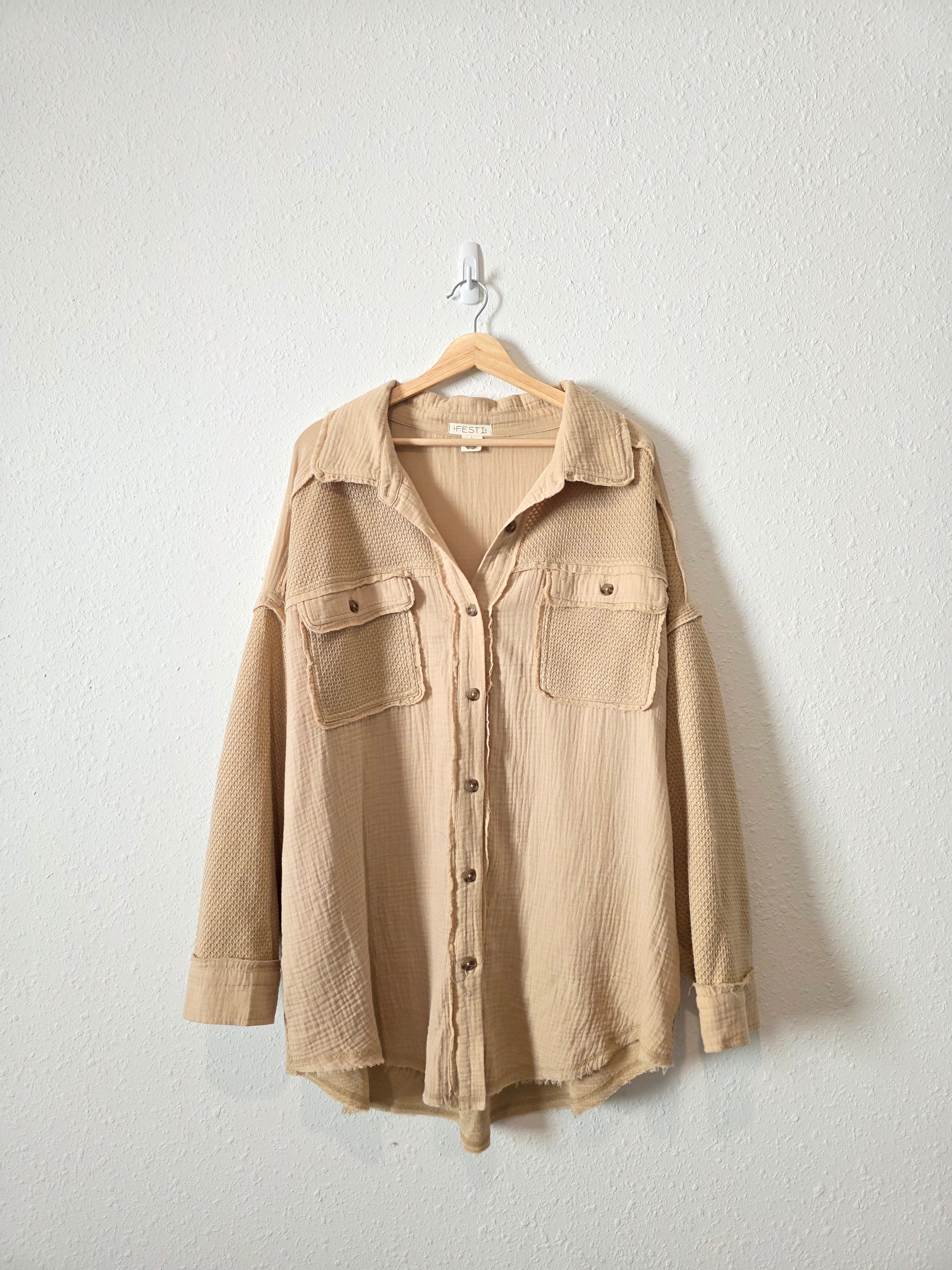 Oversized Gauze Button Up (3X)