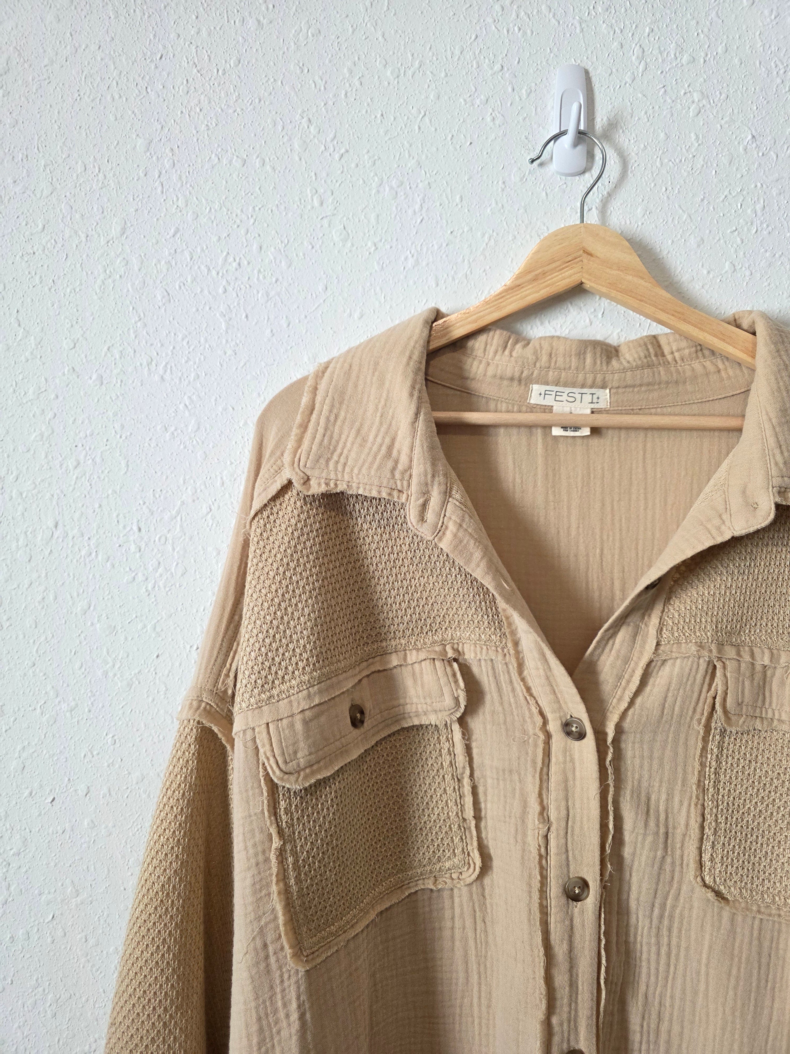 Oversized Gauze Button Up (3X)