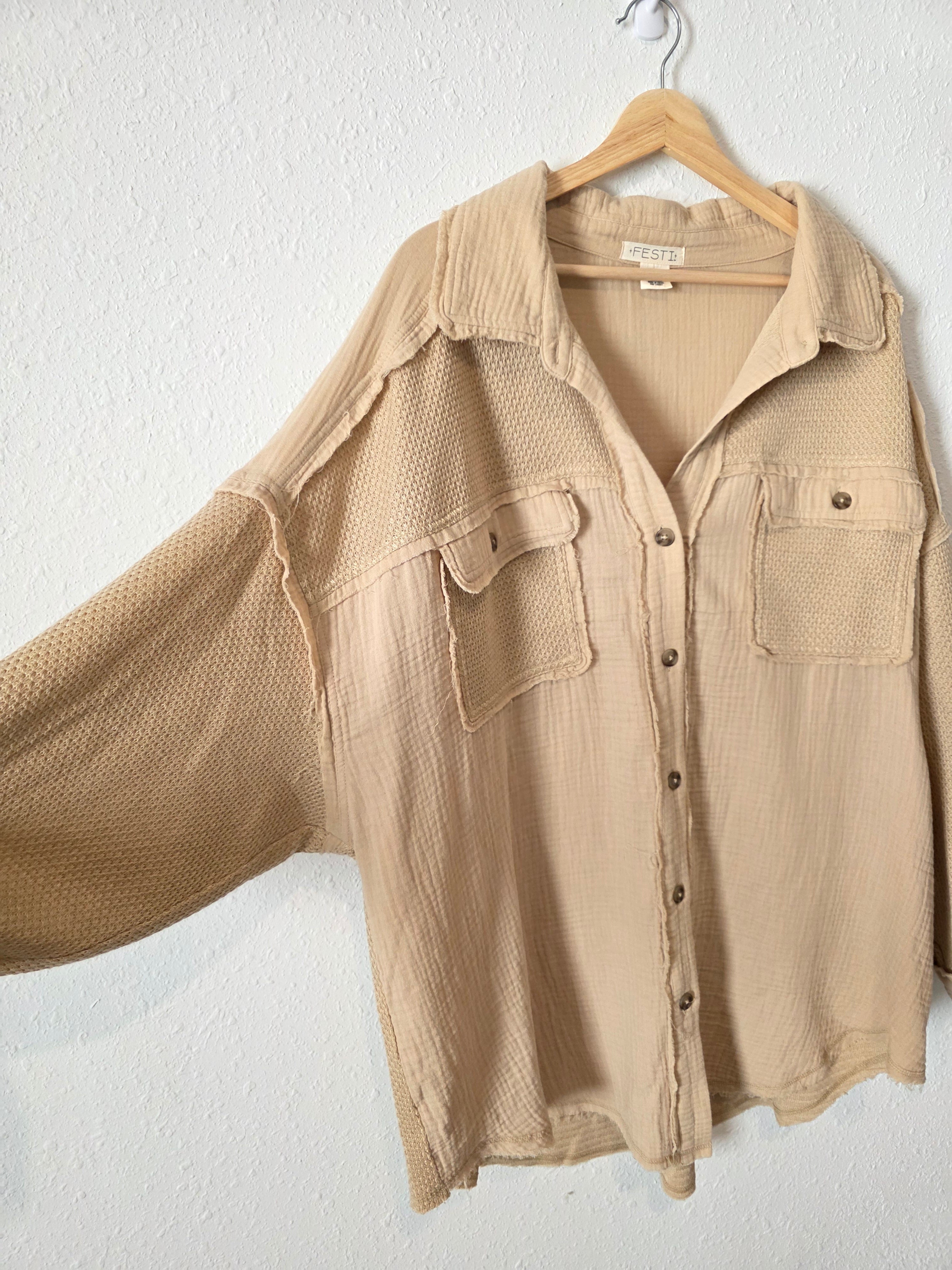 Oversized Gauze Button Up (3X)