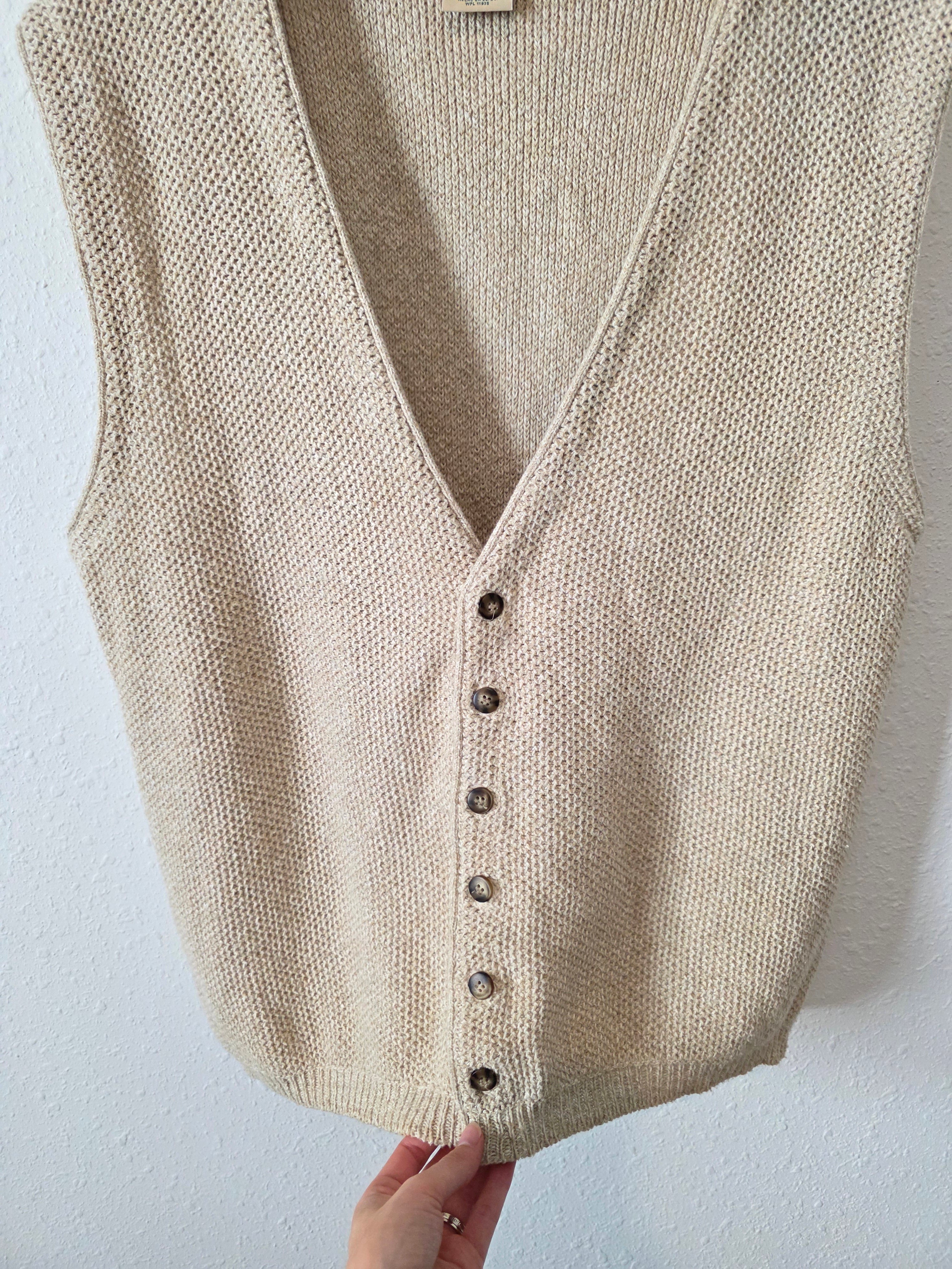 Vintage Button Up Sweater Vest (L)