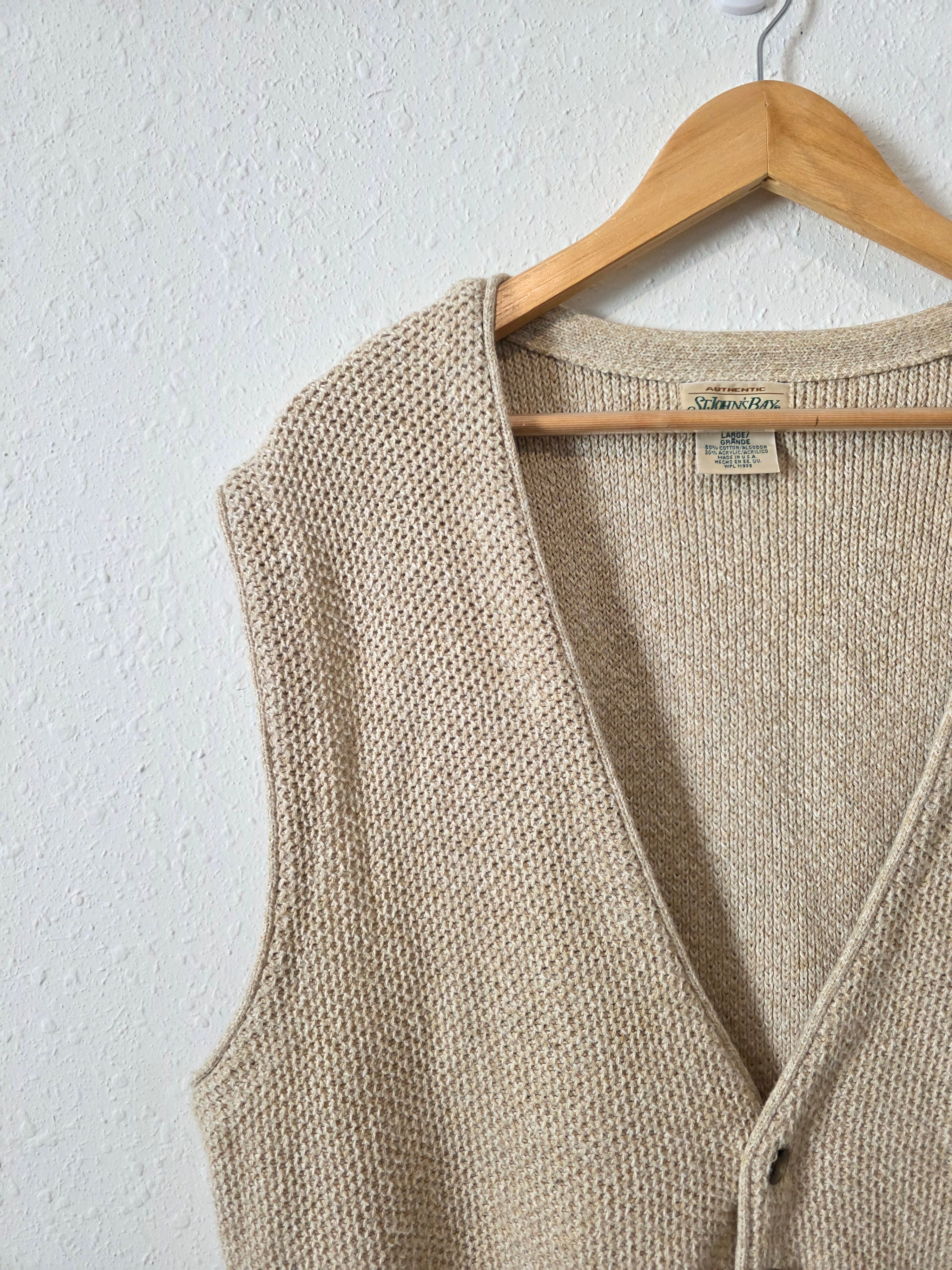 Vintage Button Up Sweater Vest (L)
