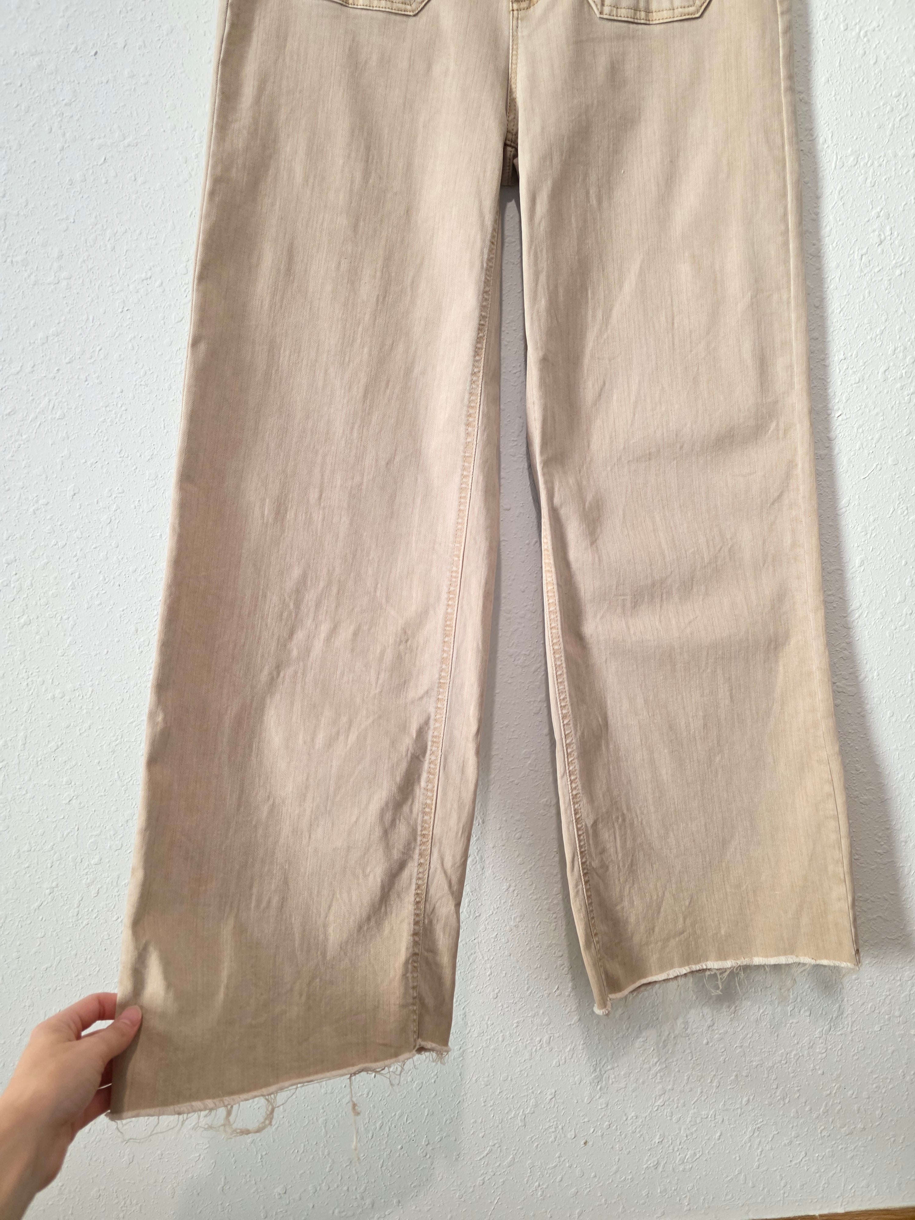 Oat Neutral Wide Leg Jeans (10/30)