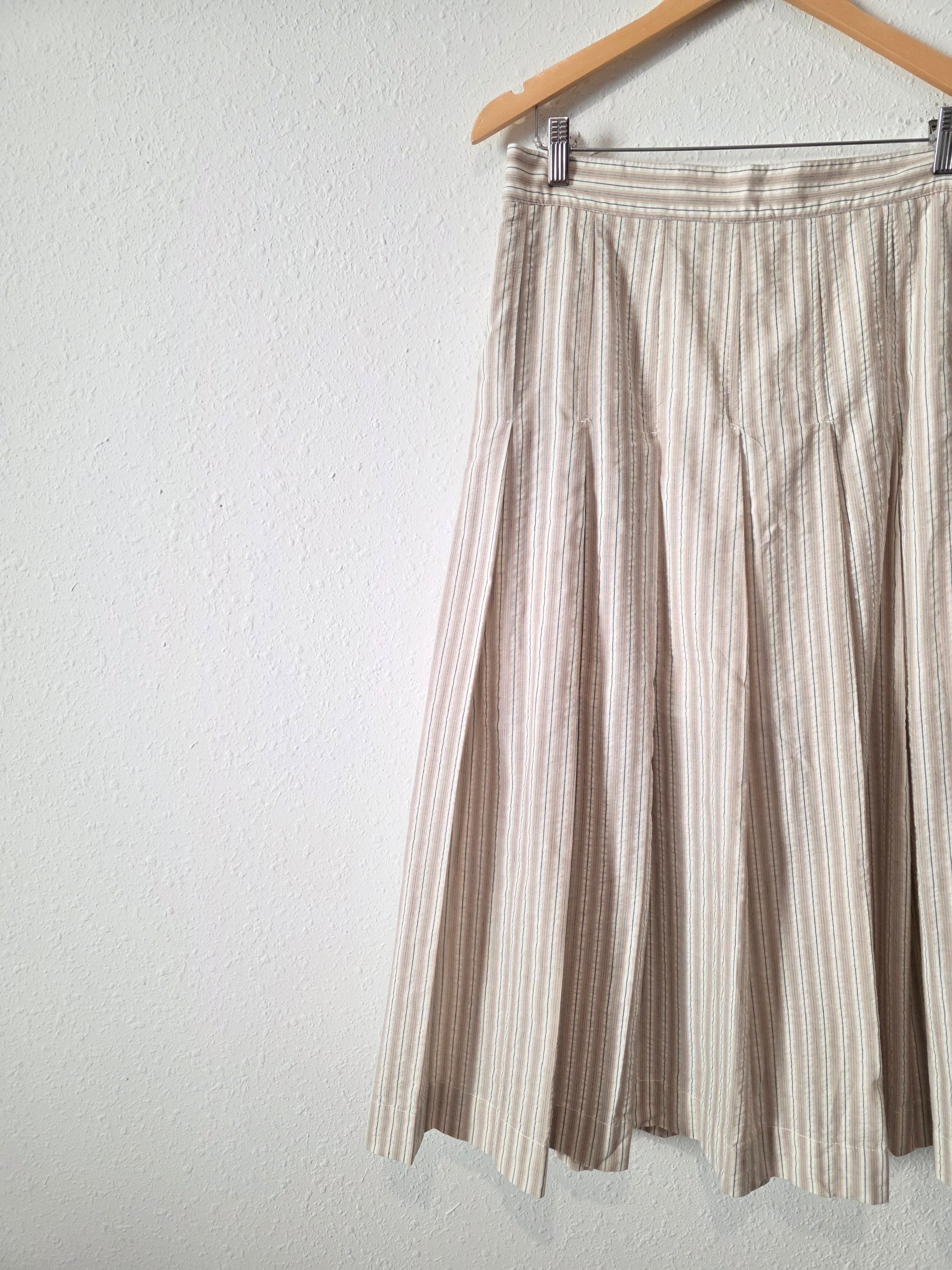 Neutral Striped Maxi Skirt (XL)