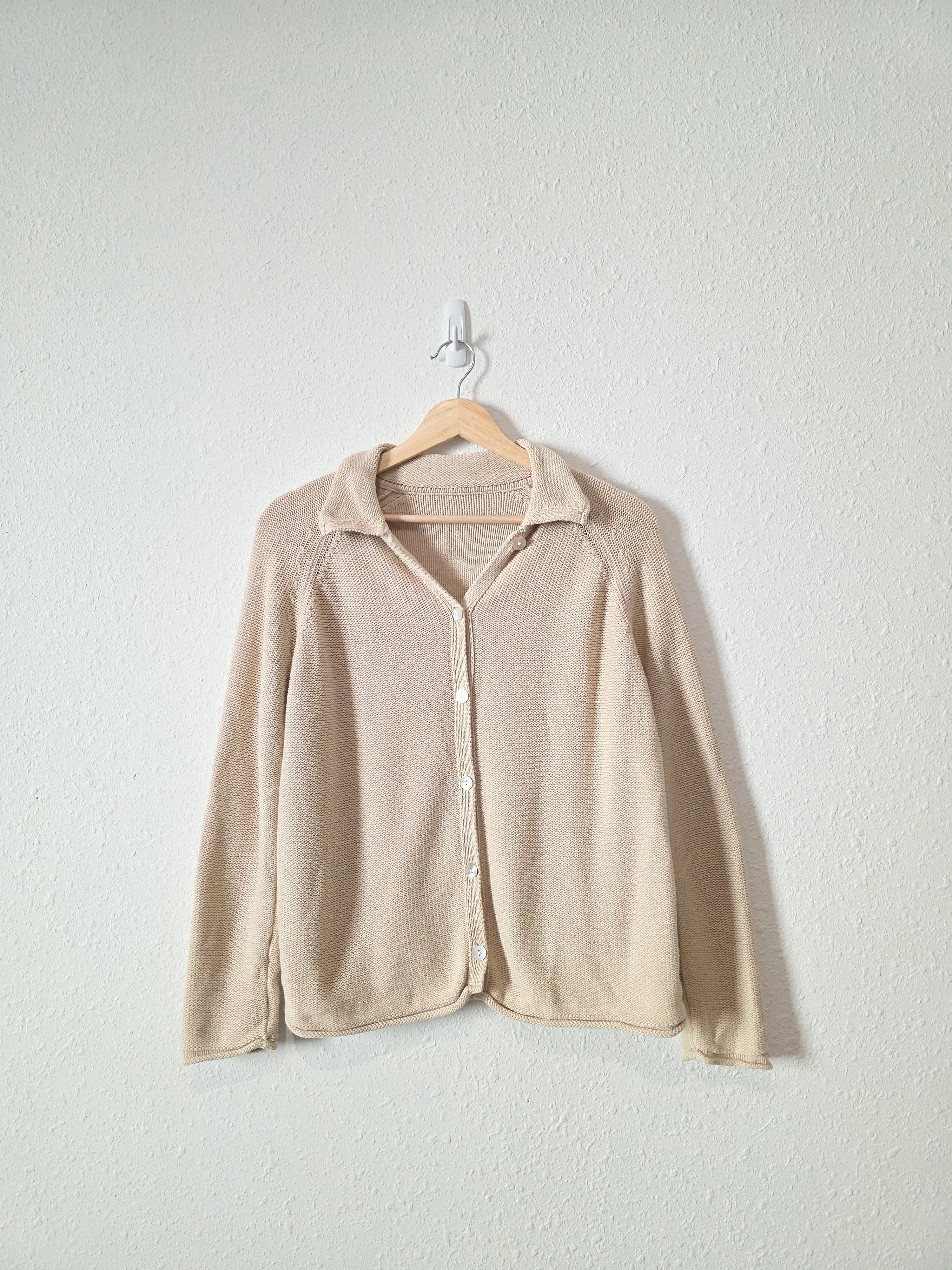 Neutral Button Up Cardigan Sweater (S)
