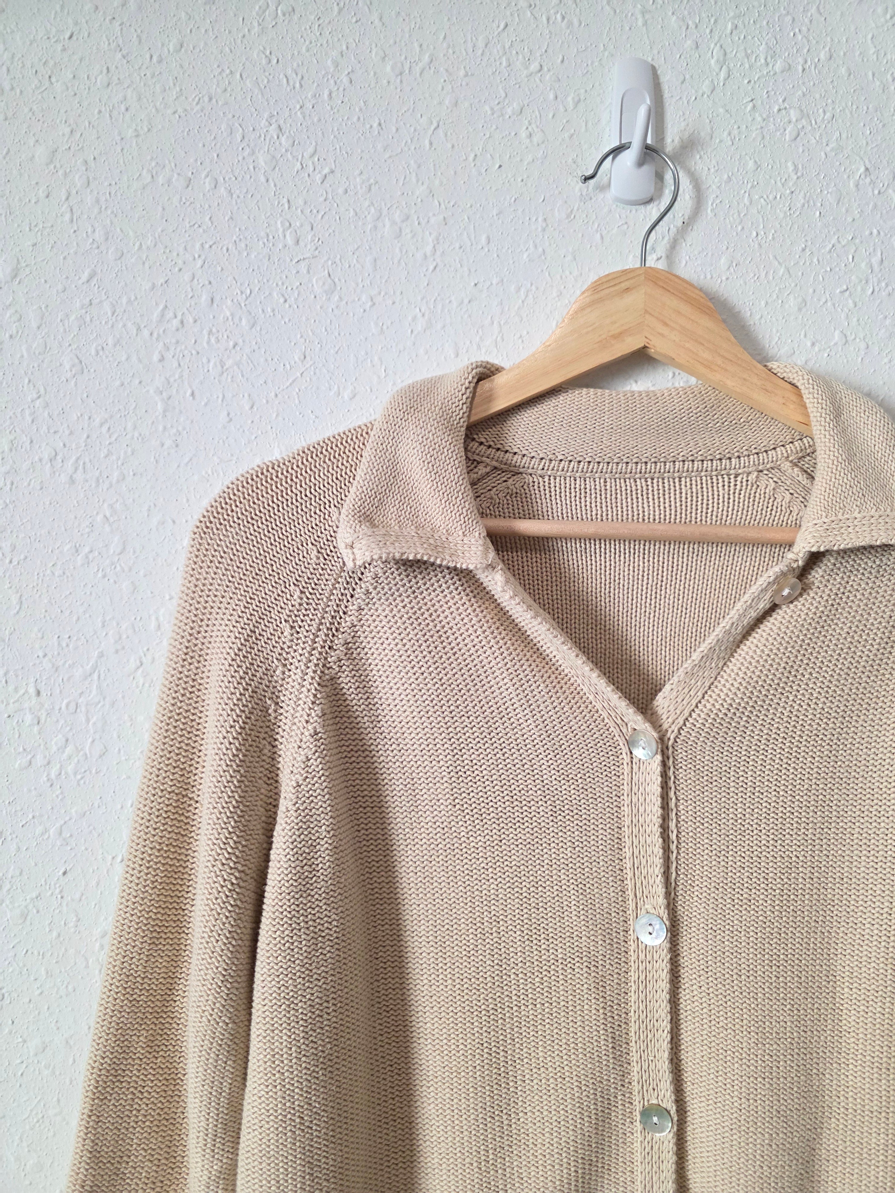 Neutral Button Up Cardigan Sweater (S)