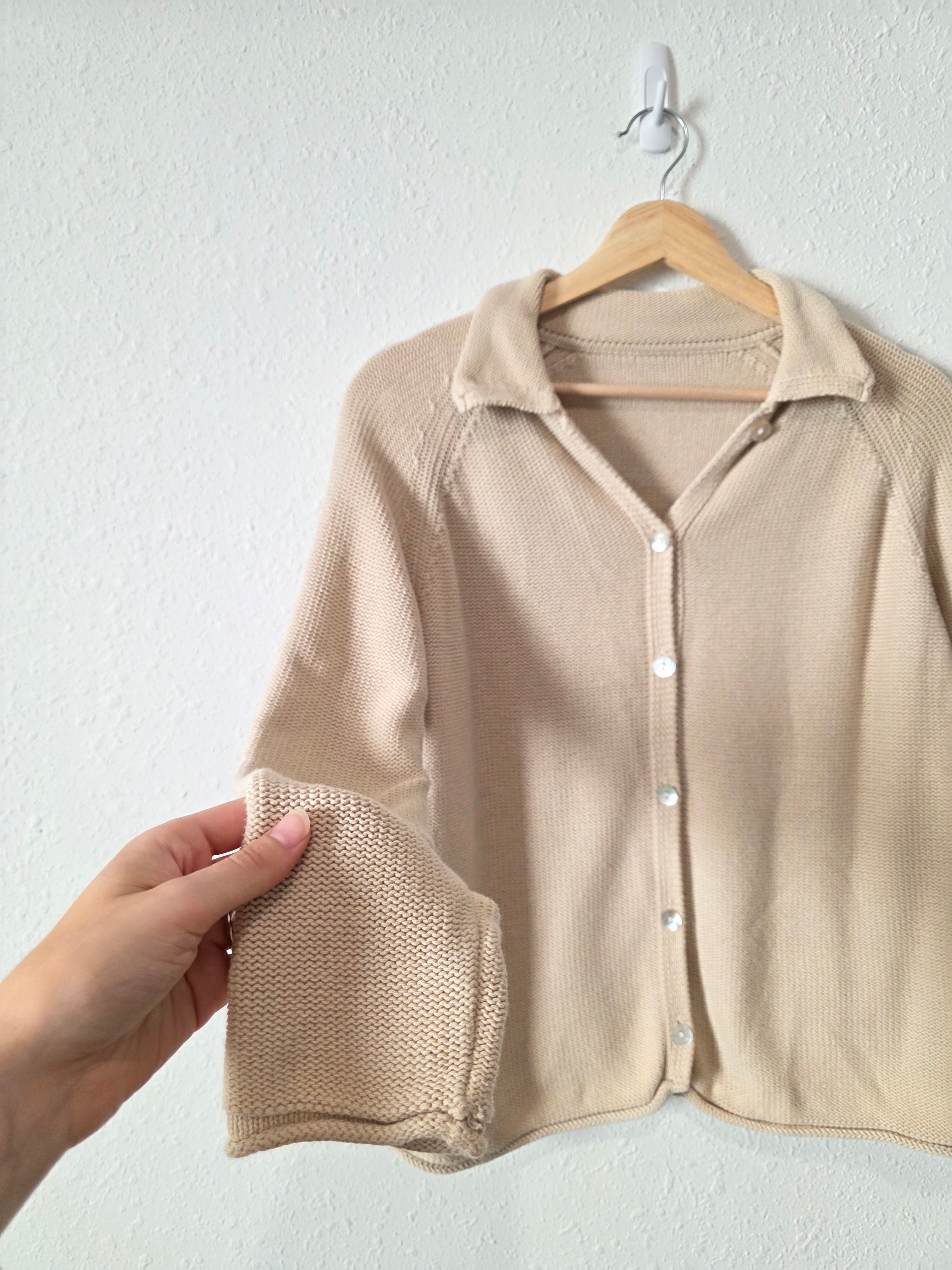 Neutral Button Up Cardigan Sweater (S)
