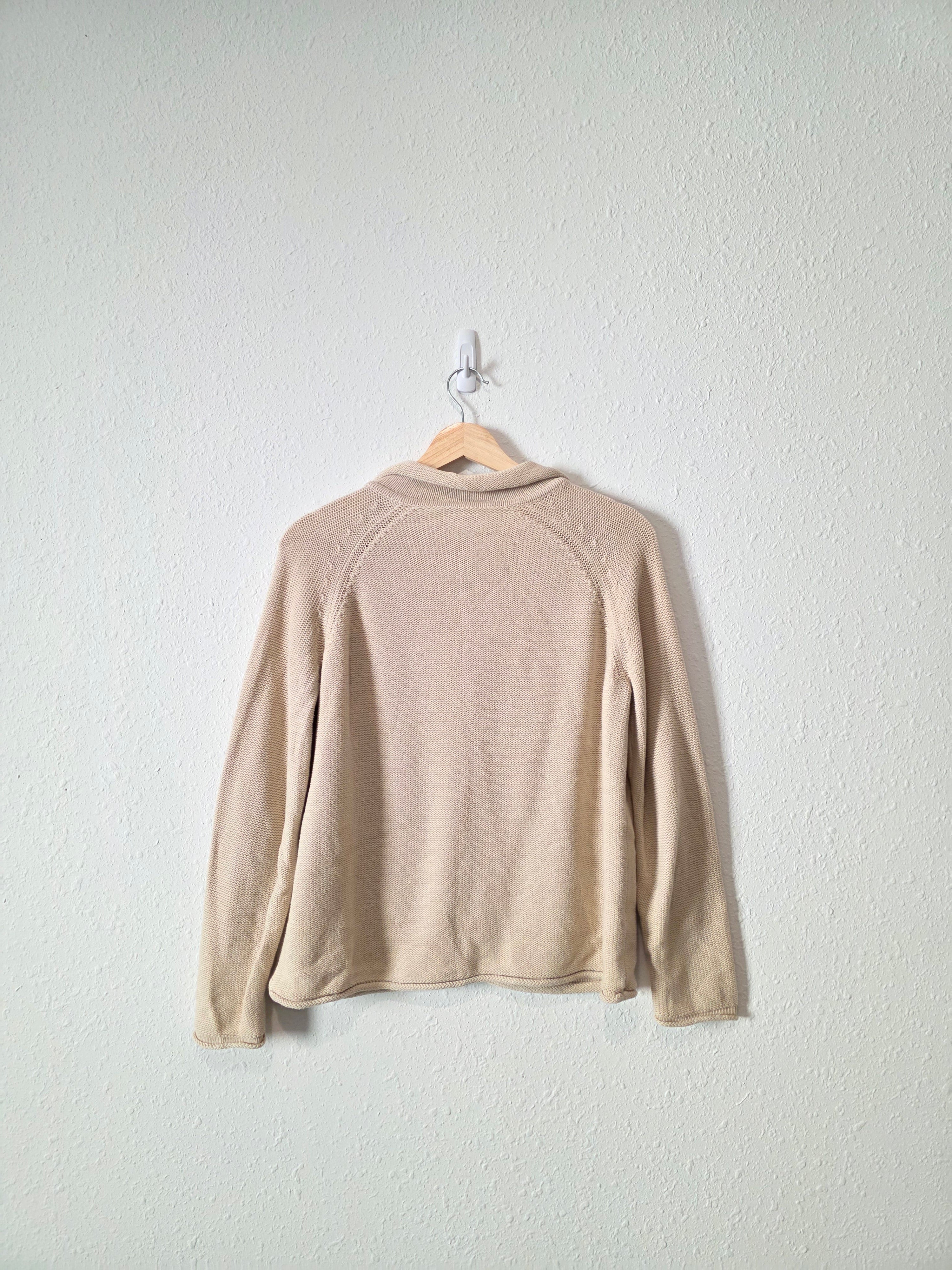 Neutral Button Up Cardigan Sweater (S)