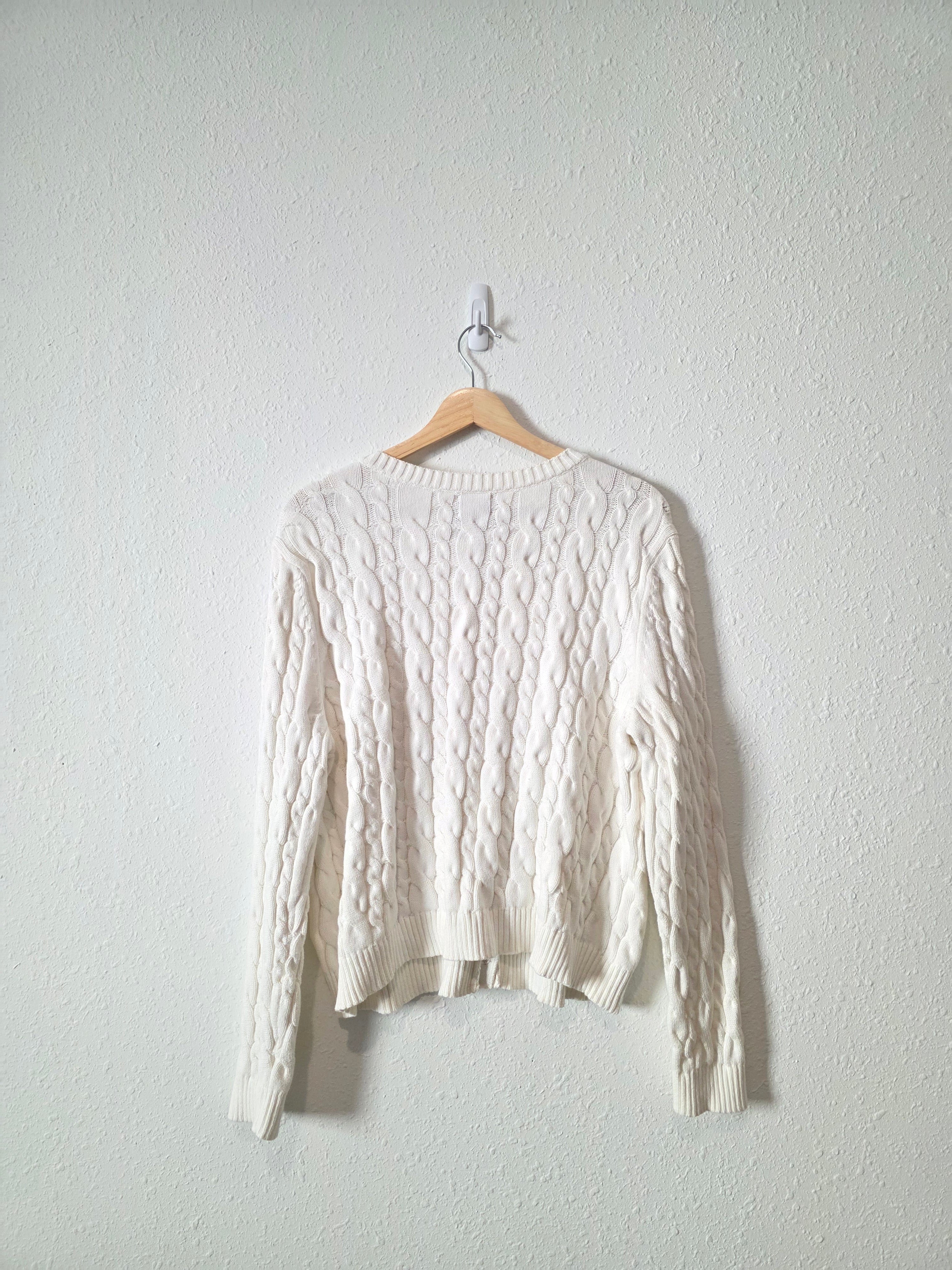 Cotton Cable Knit Sweater (XL)