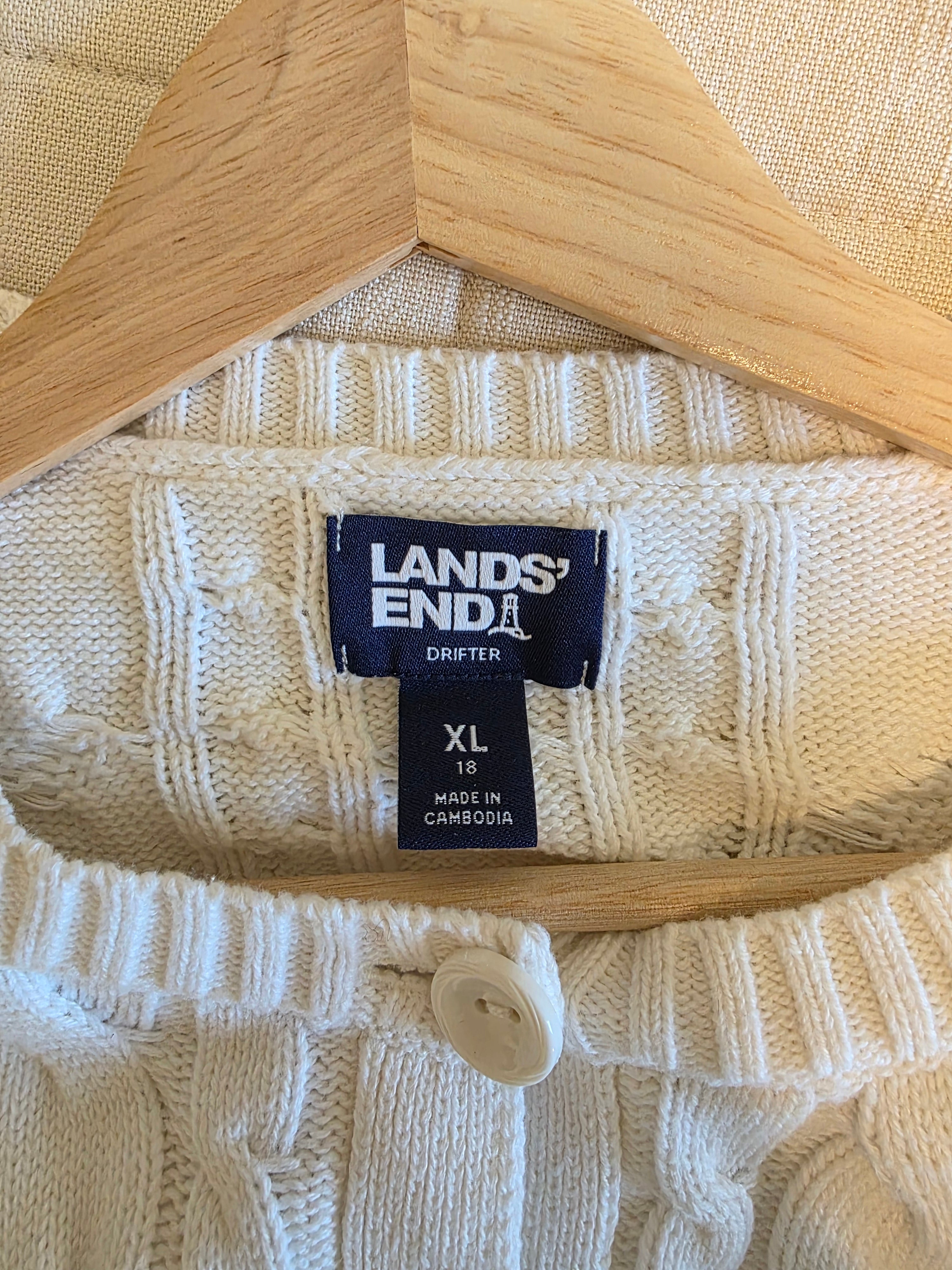 Cotton Cable Knit Sweater (XL)