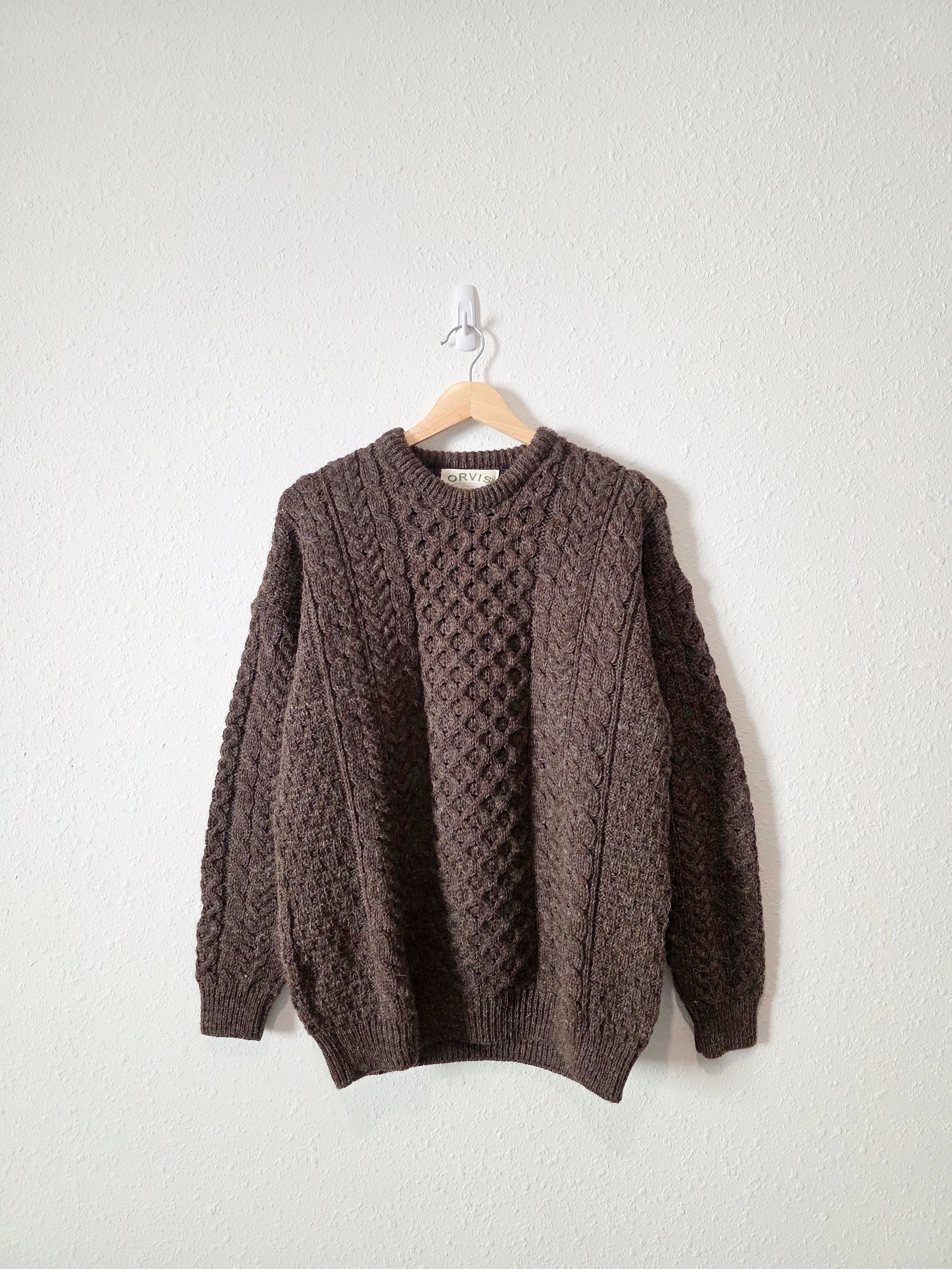 Vintage Cable Knit Wool Sweater (M)
