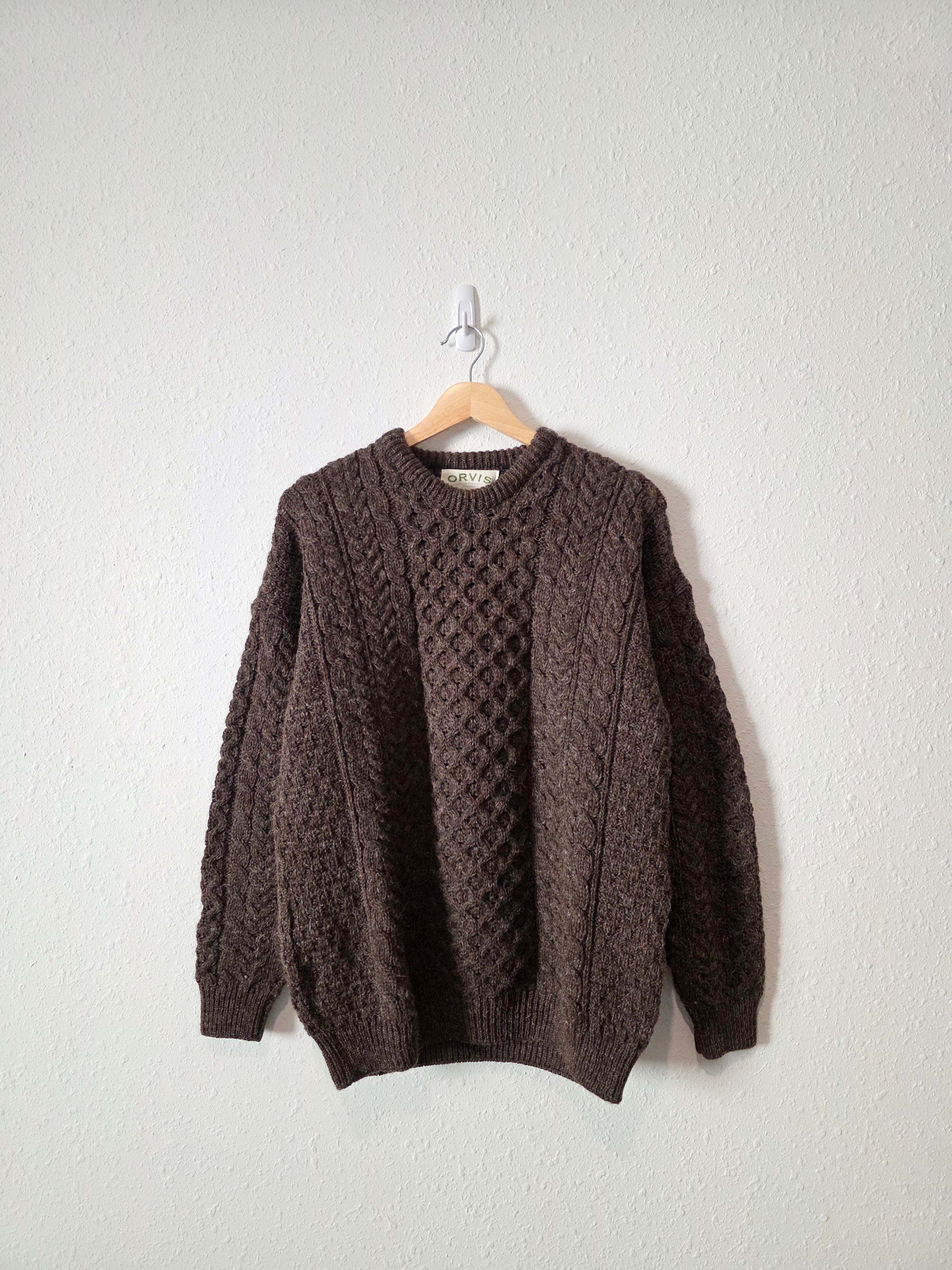 Vintage Cable Knit Wool Sweater (M)