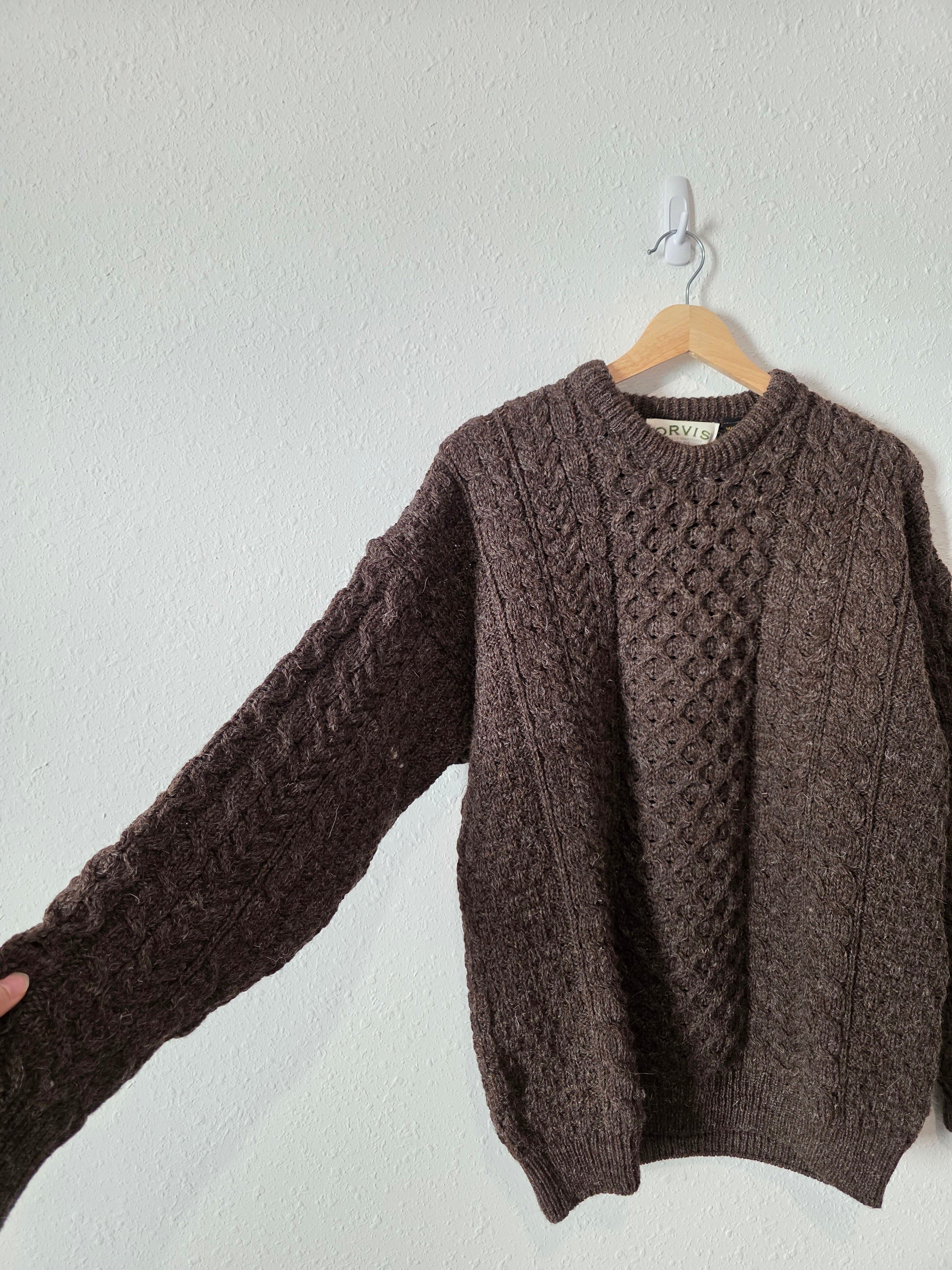 Vintage Cable Knit Wool Sweater (M)