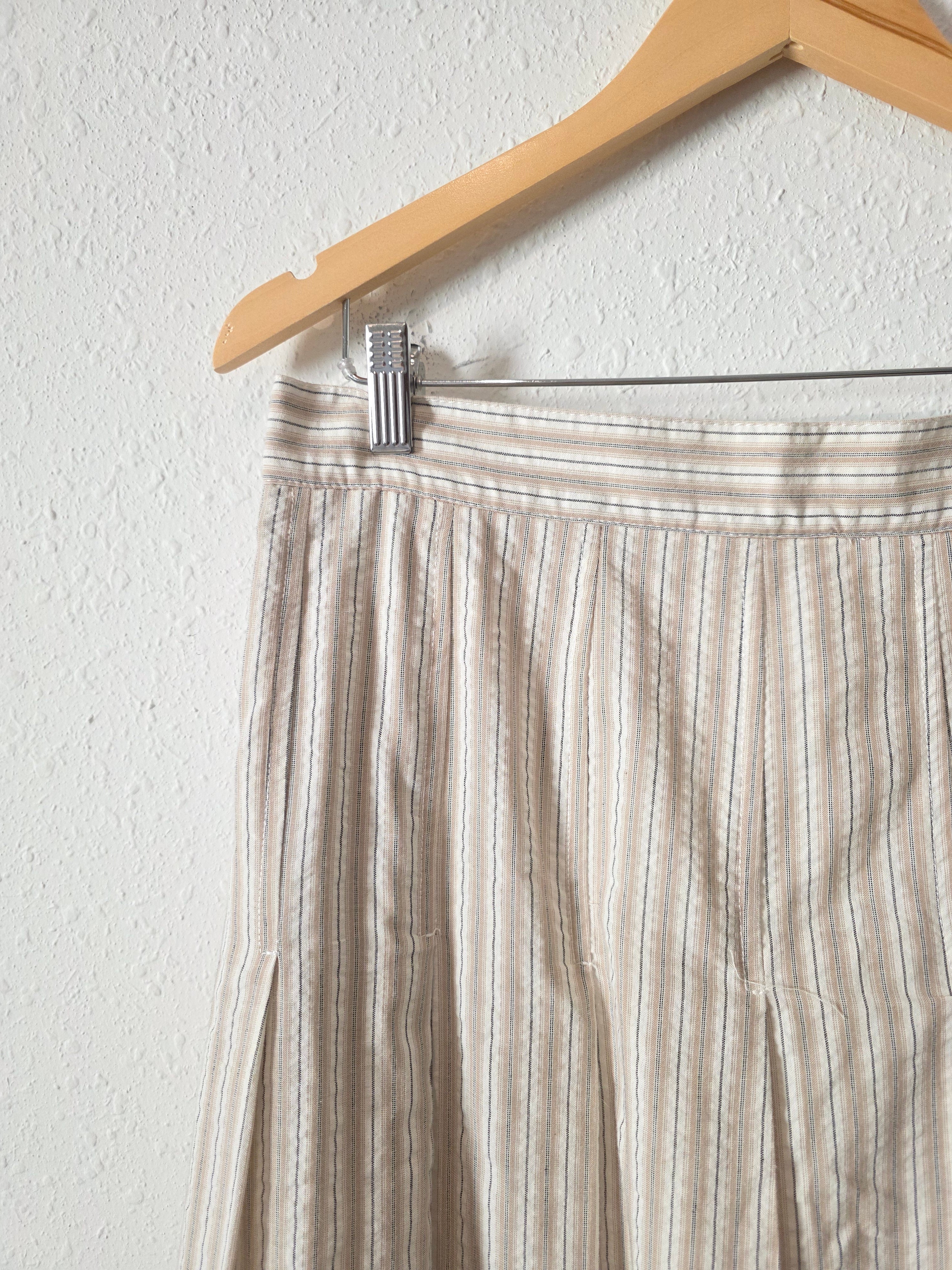 Neutral Striped Maxi Skirt (XL)