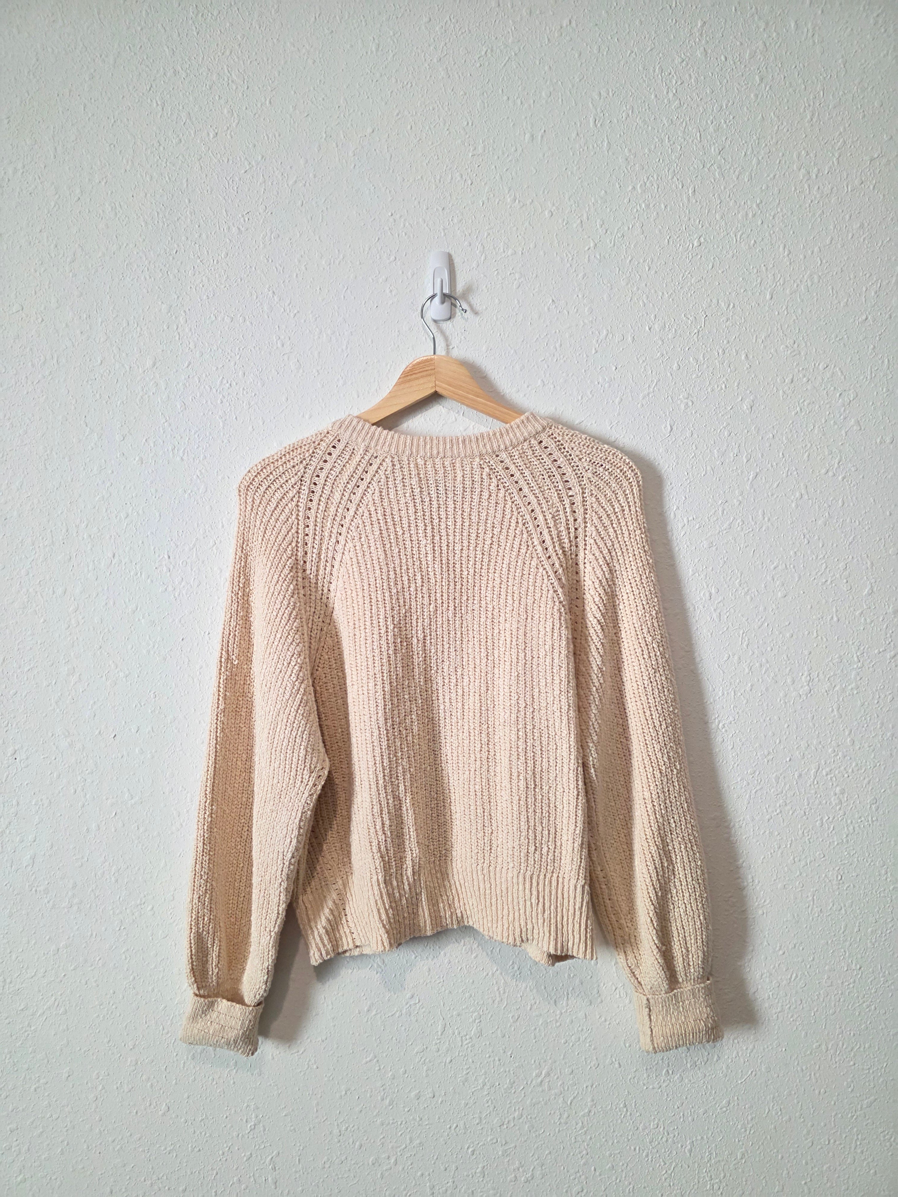 Chunky Cotton Cardigan Sweater (M)