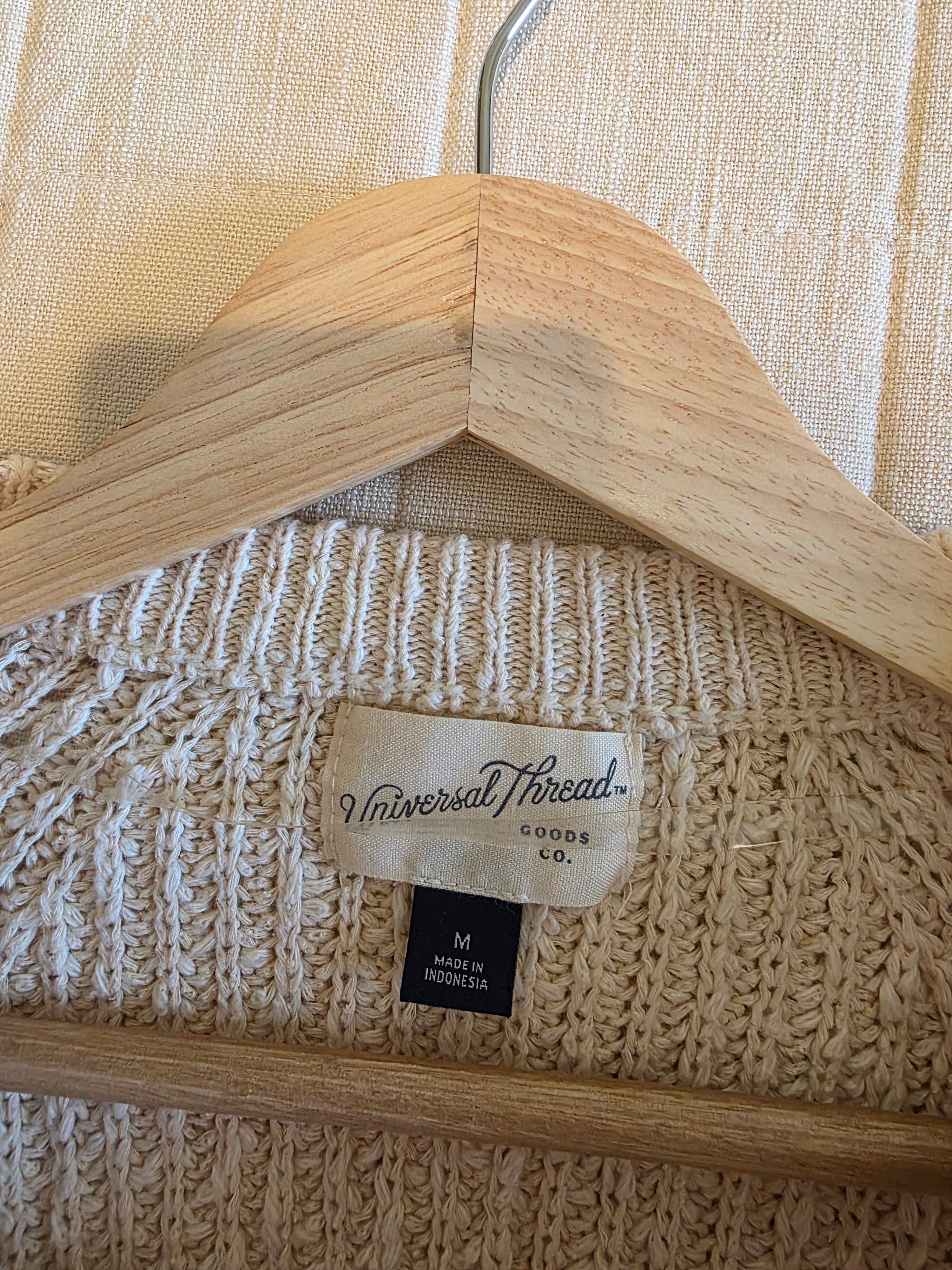 Chunky Cotton Cardigan Sweater (M)